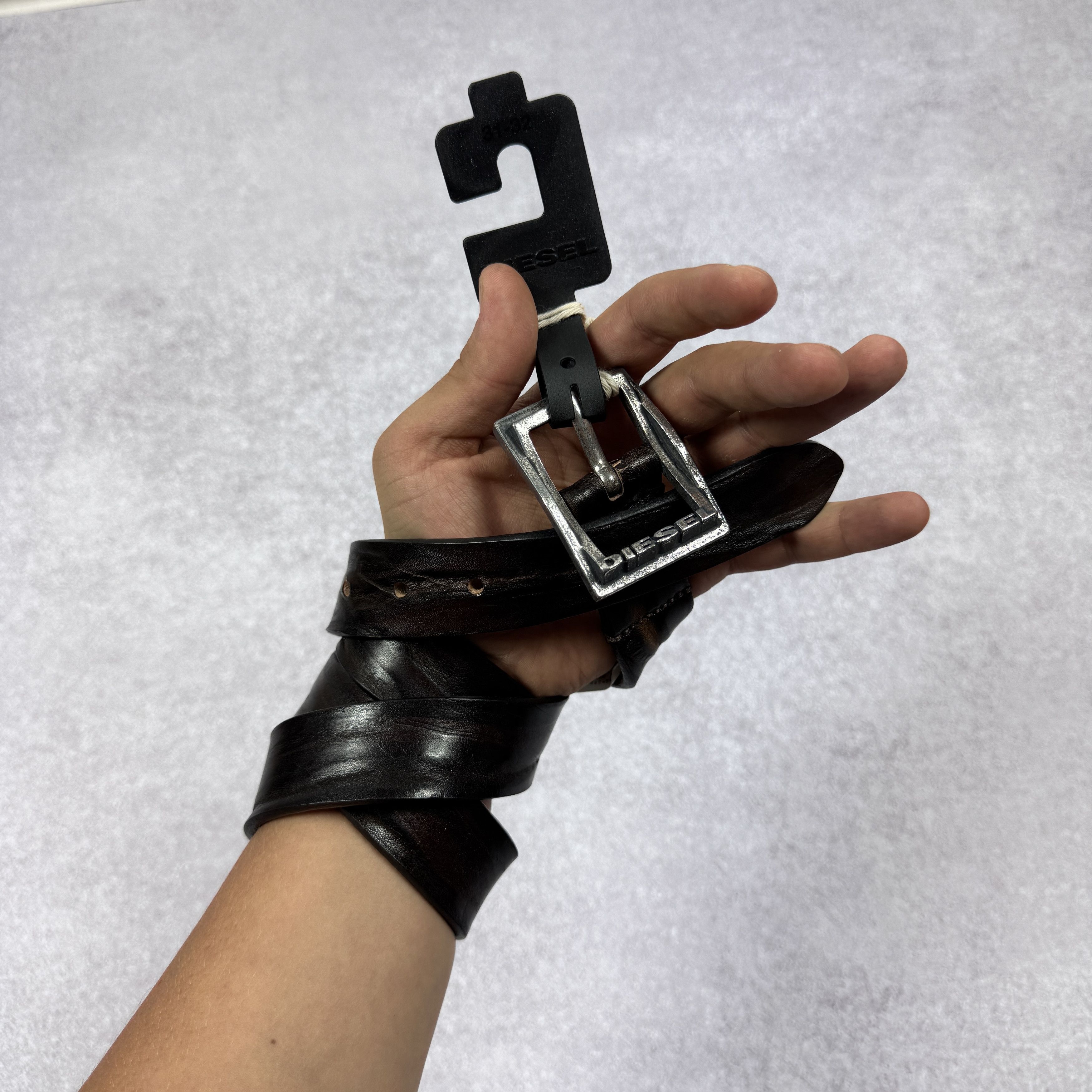 Diesel × Leather NEW DIESEL BINSIGNE GURTEL BROWN LEATHER BELT SIZE 95cm / 38 Size 38 - 1 Thumbnail