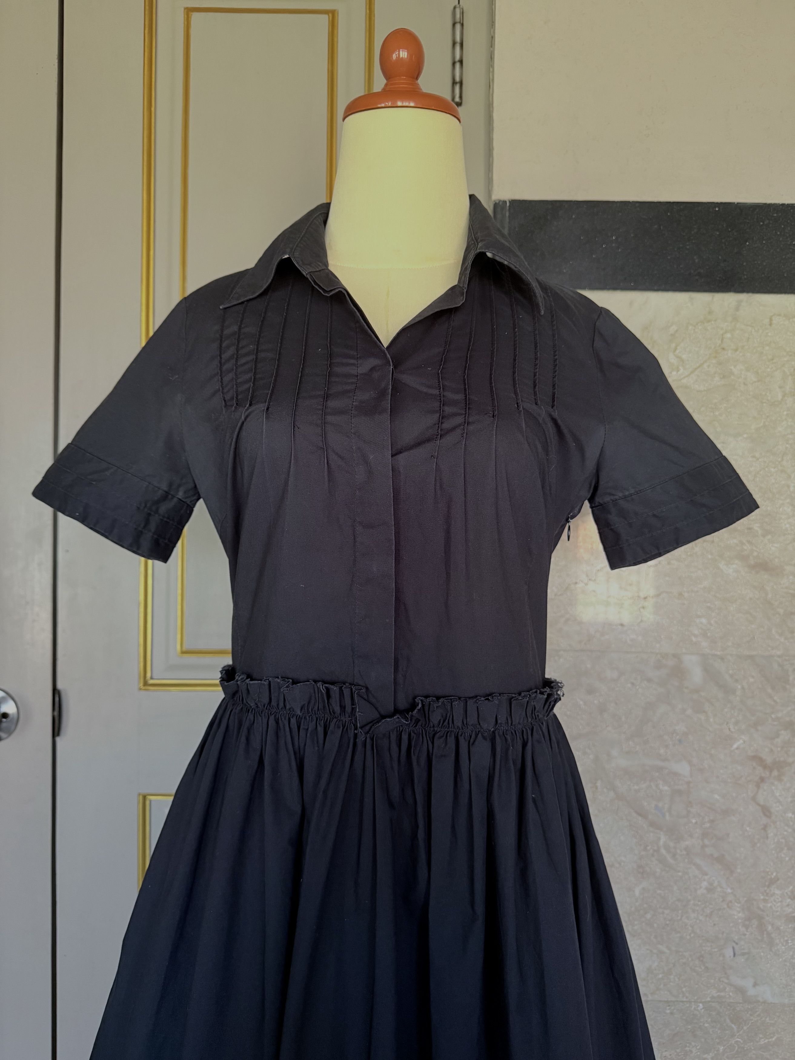 Tomorrowland Tomorrowland Black Pleated Shirt Dress Japan Midi Size S-M Size M / US 6-8 / IT 42-44 - 4 Thumbnail