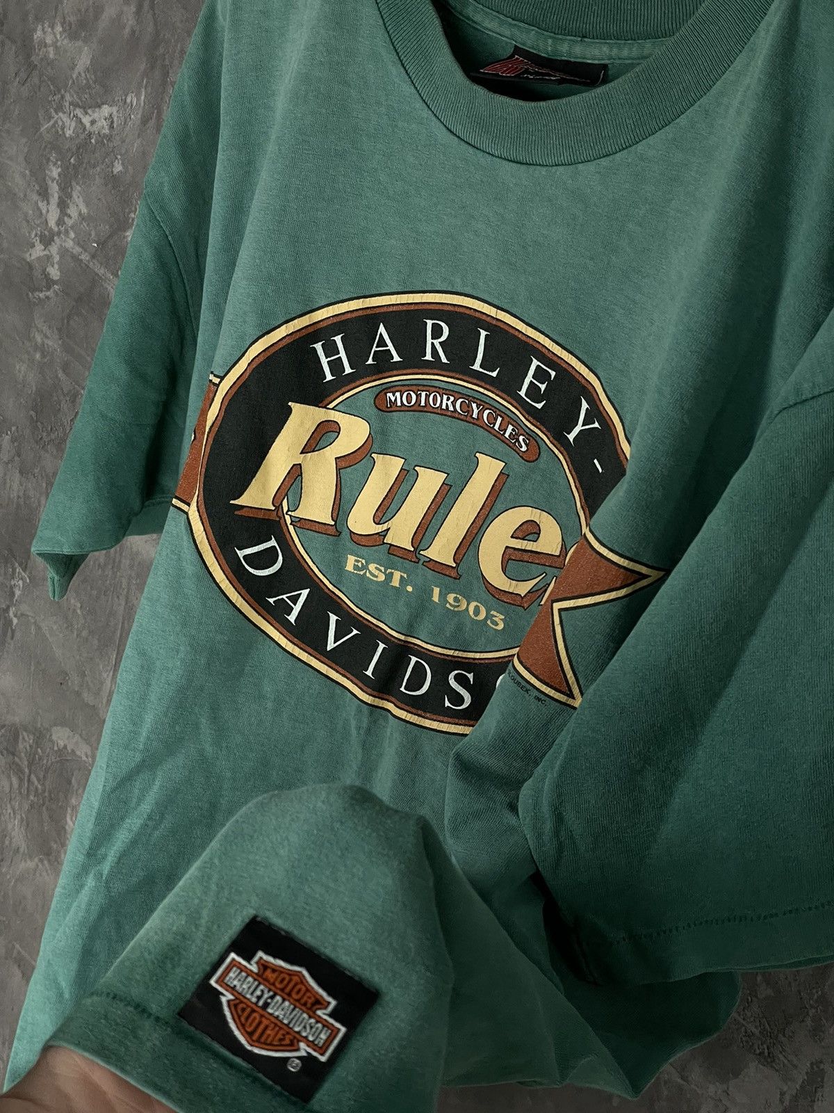 Harley Davidson × Vintage Vintage 1991 Harley Davidson "Harley Rules" T-shirt Size US XL / EU 56 / 4 - 6 Thumbnail