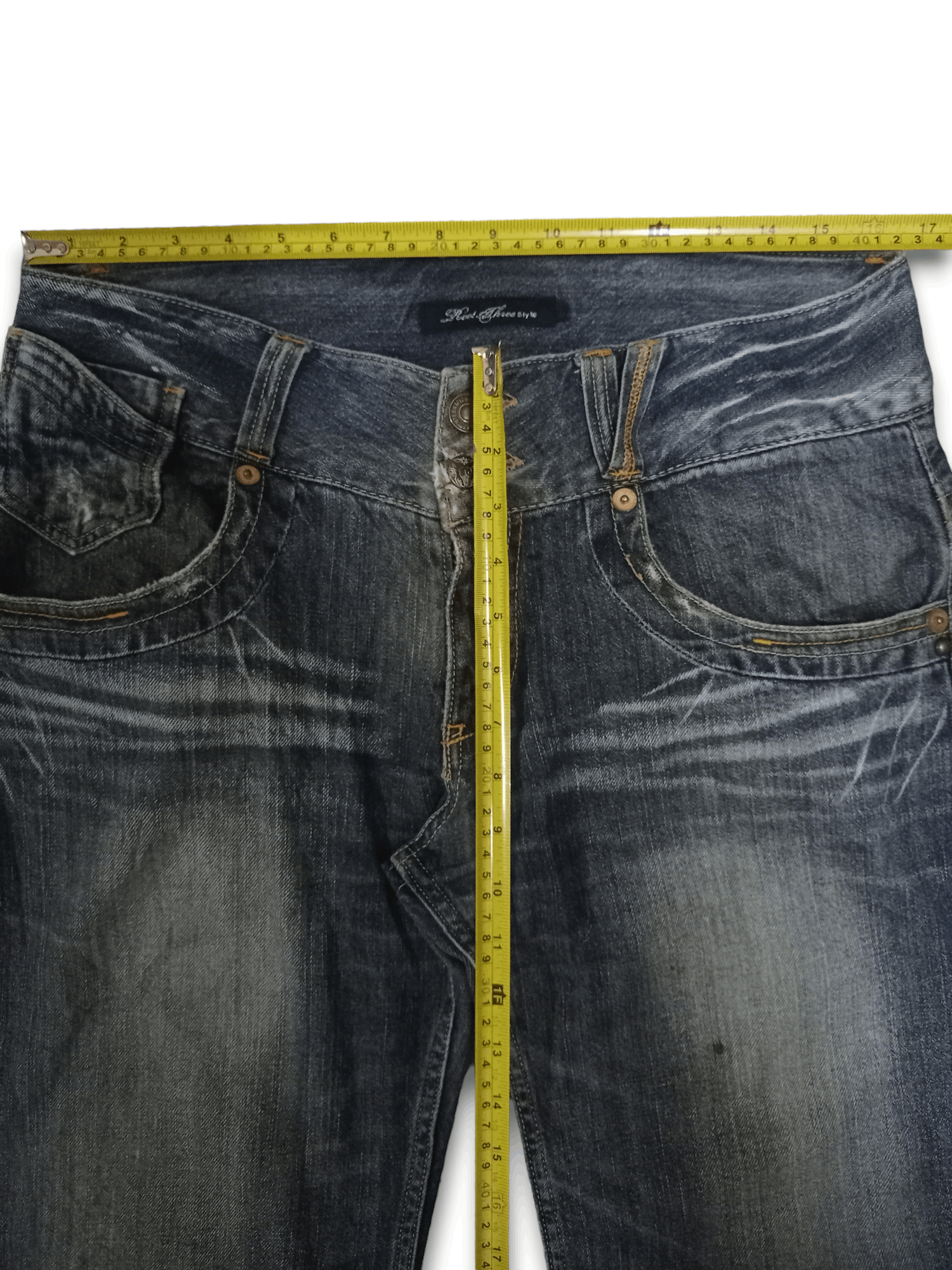 Japanese Brand Vintage Japanese Brand Studded Buckle Distressed Baggy Jeans Size US 33 - 8 Thumbnail