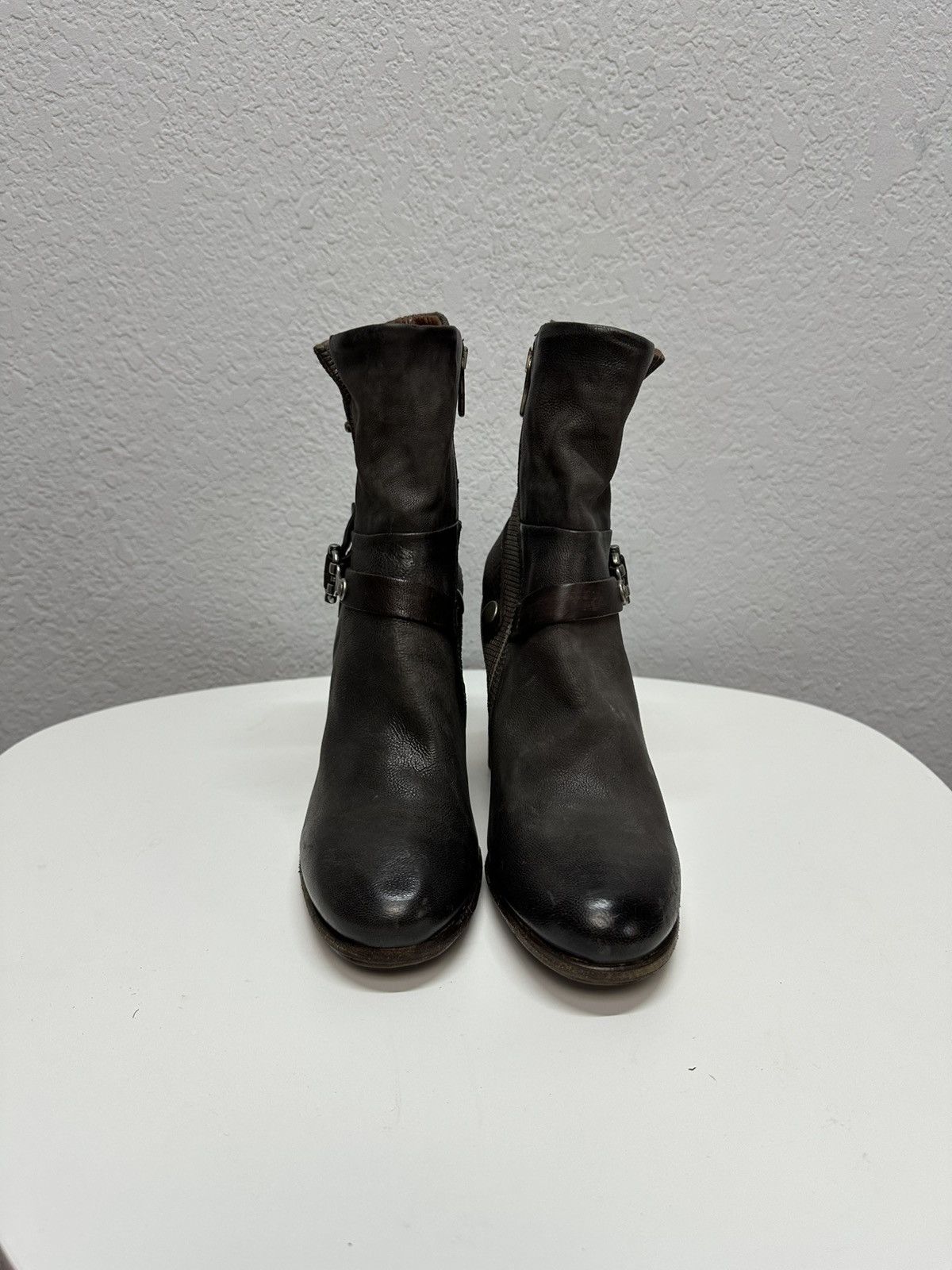 A.S.98 Vintage AS 98 Rick Owens Style Zip Ankle Leather Biker Boots Size US 9 / IT 39 - 4 Thumbnail