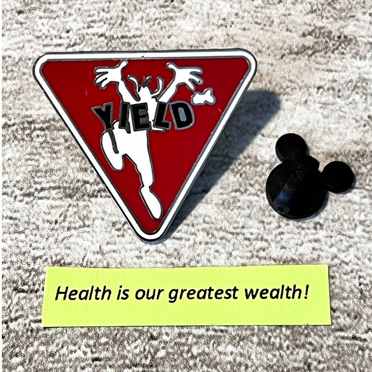 Disney Disney Pin Goofy Yield Sign Triangle Size ONE SIZE - 1 Thumbnail