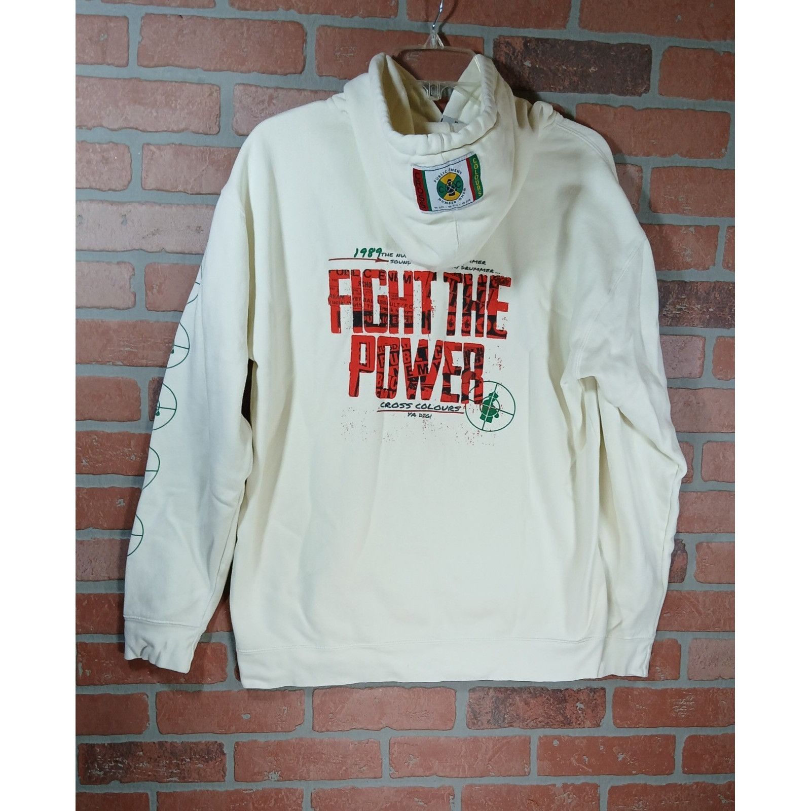 Cross Colours Cross Colours Public Enemy Hoodie Mens Medium Cream Fight th Size US M / EU 48-50 / 2 - 2 Thumbnail