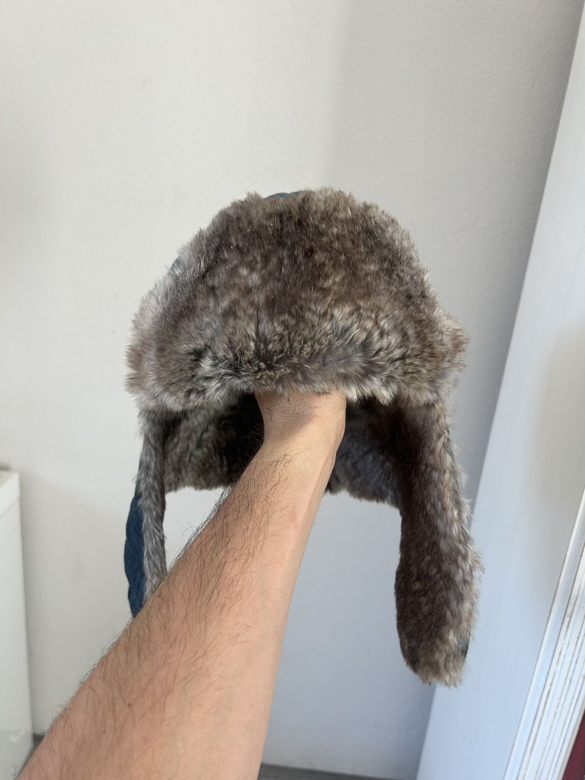 Dolce & Gabbana Dolce & Gabbana Denim & Rabbit Fur Trapper Hat Size ONE SIZE - 3 Thumbnail