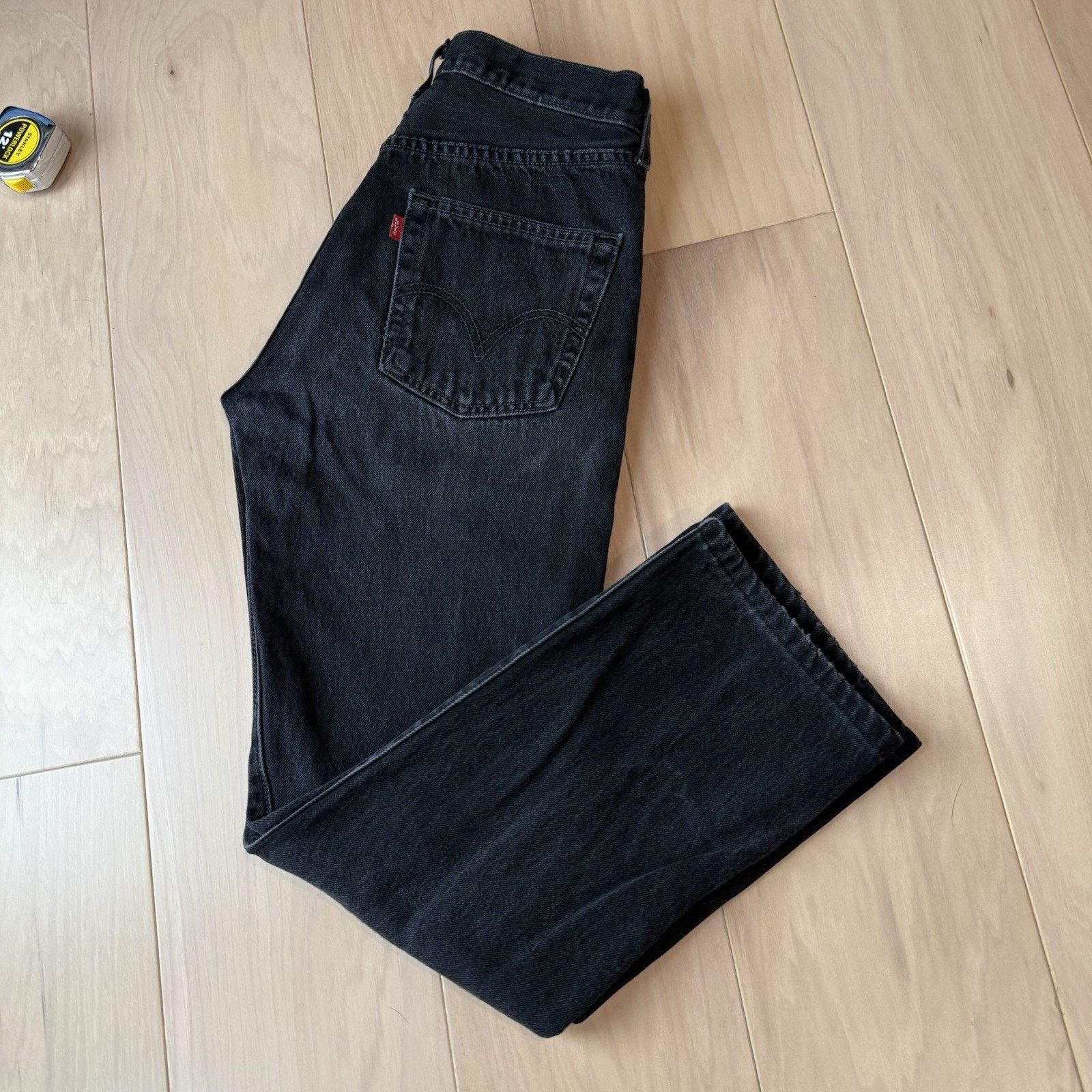 Levi's × Vintage Vintage Levis 501 Jeans 28 Black 90s Straight Leg Workwear Size US 28 / EU 44 - 10 Thumbnail