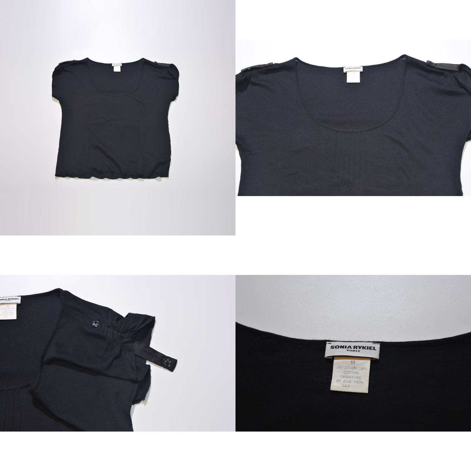 Vintage Wmns Sonia Rykiel Paris Designer Cotton Shirt Top Glitter Back Logo Size M Ladies Shirt Black ≈ Mens? Size M / US 6-8 / IT 42-44 - 8 Thumbnail