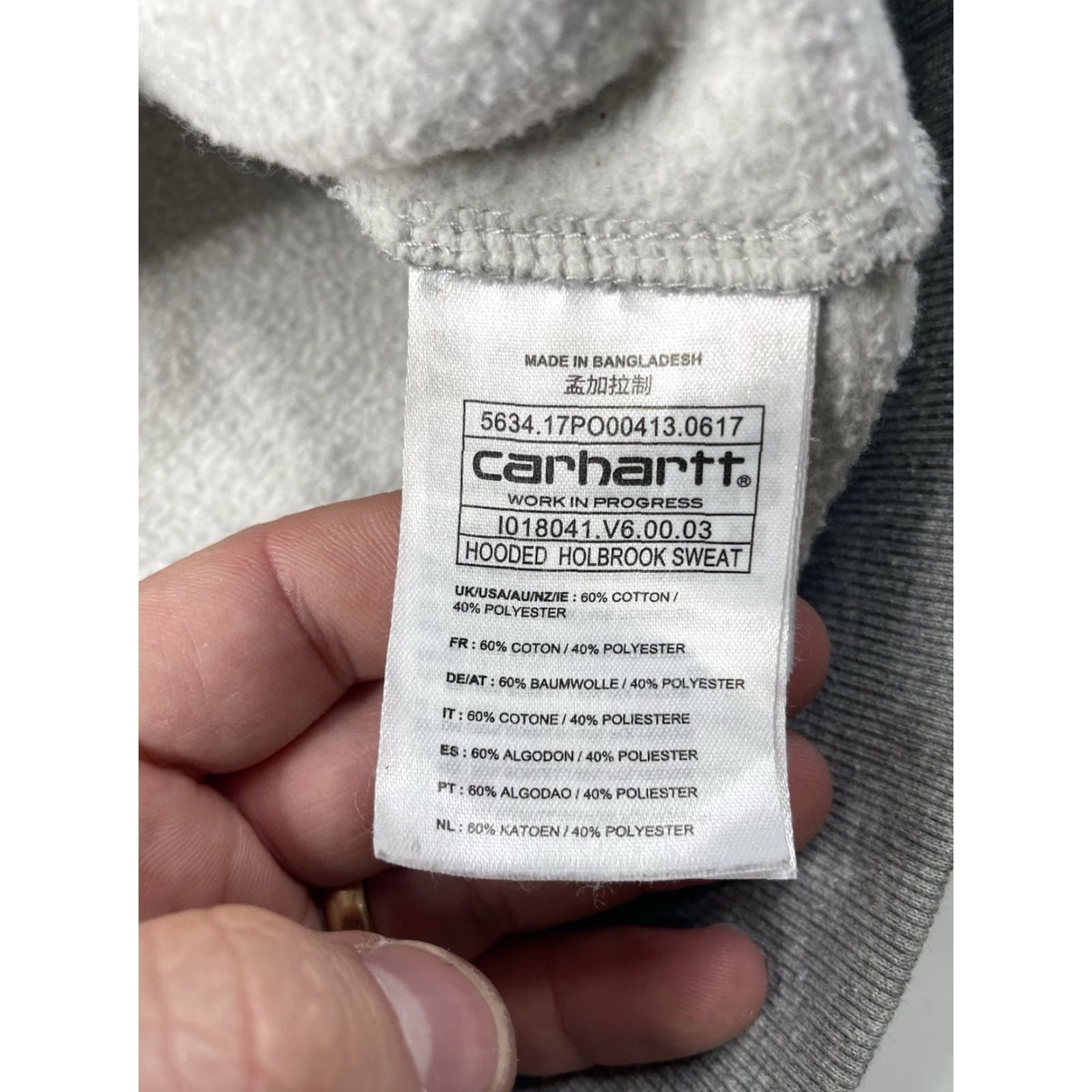 Carhartt Wip Carhartt WIP Hooded Holbrook Sweat Mens Sweatshirt Hoodie Sweatshirt S Gray Size US S / EU 44-46 / 1 - 7 Thumbnail