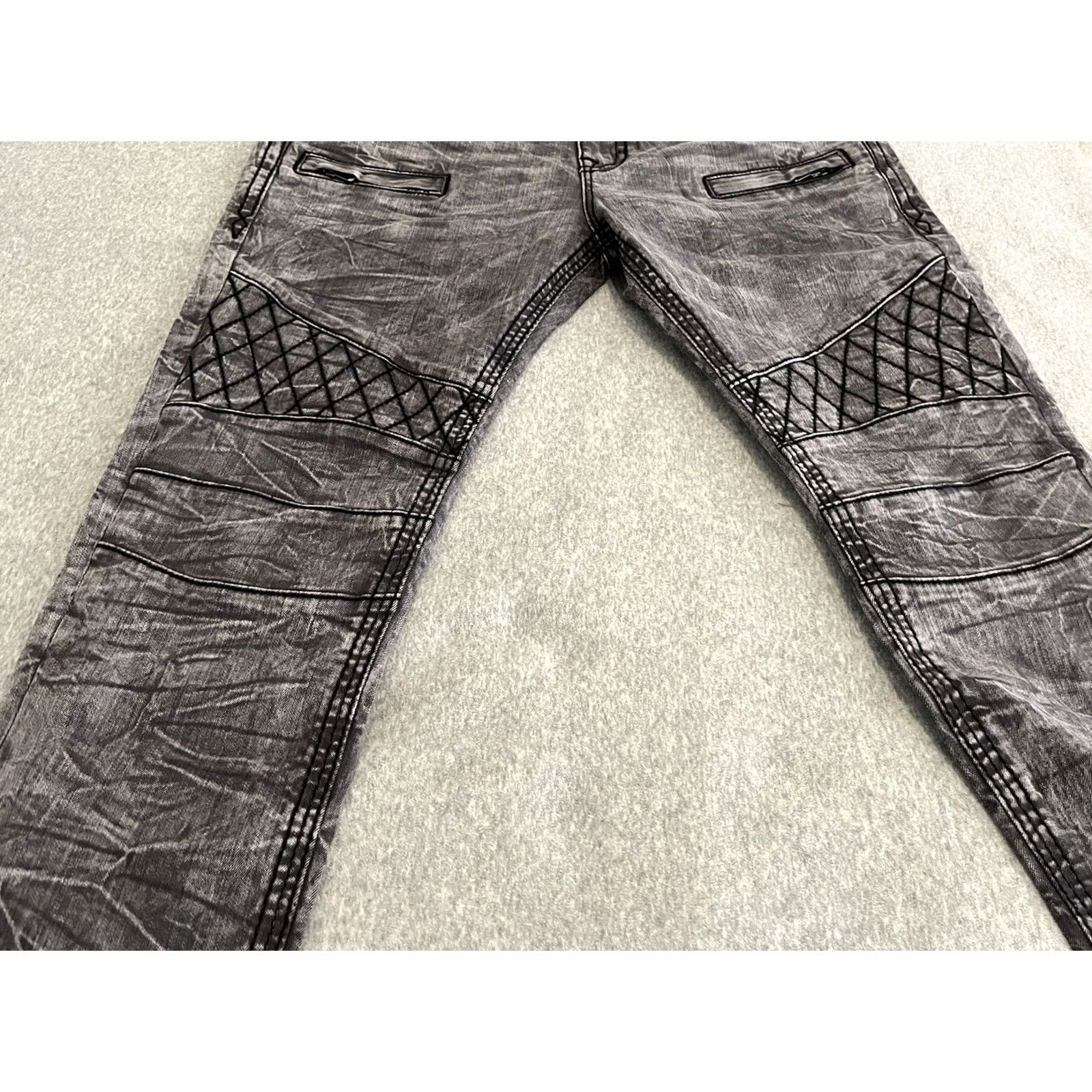 Vintage Rock Revival Jeans Distressed Biker Mens 38x34 NWT Black Denim Cotton/Elastane Mens Size US 38 / EU 54 - 5 Thumbnail