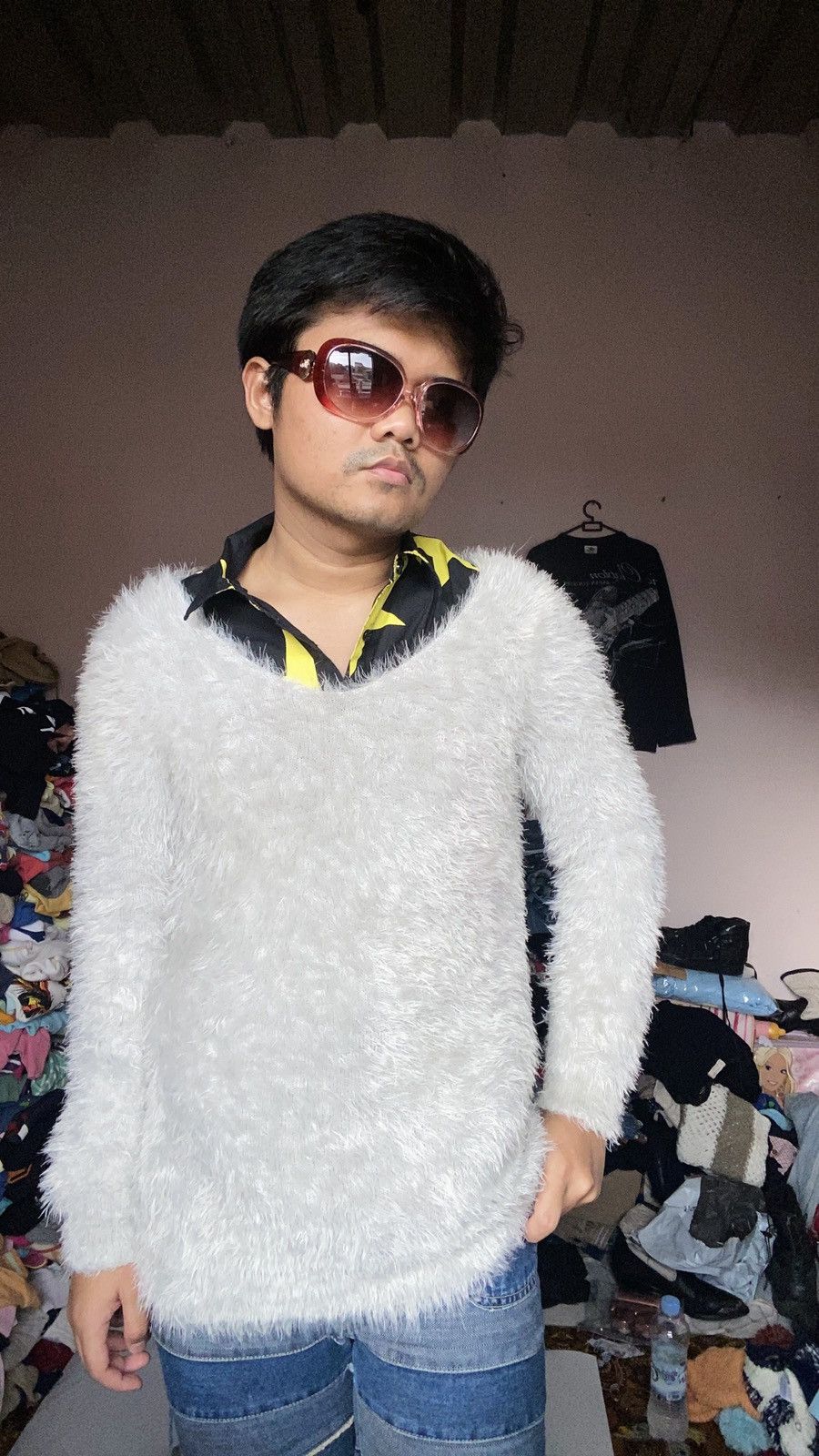 If Six Was Nine 2000s Michael Klein - Angora Fur Sweater Size M / US 6-8 / IT 42-44 - 2 Thumbnail