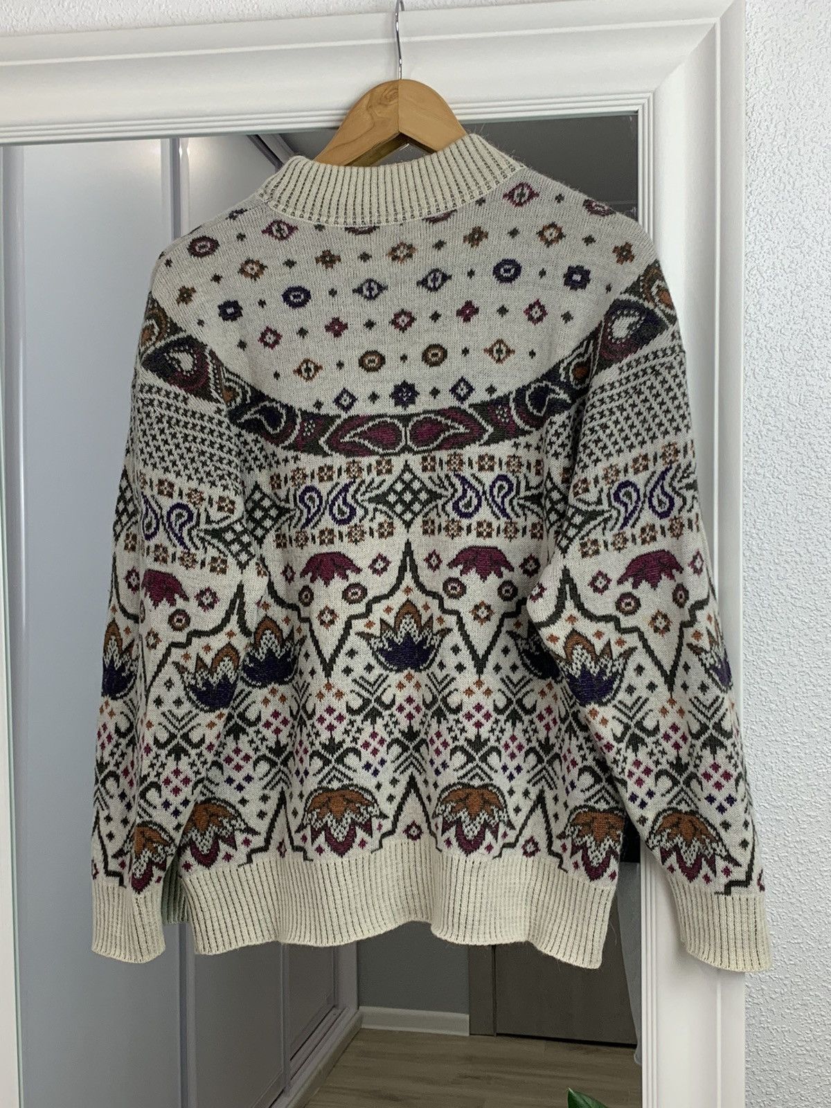 Bogner Bogner Native Pattern Turtleneck Mohair Wool Art Sweater Size XXL / US 16-18 / IT 52-54 - 13 Thumbnail