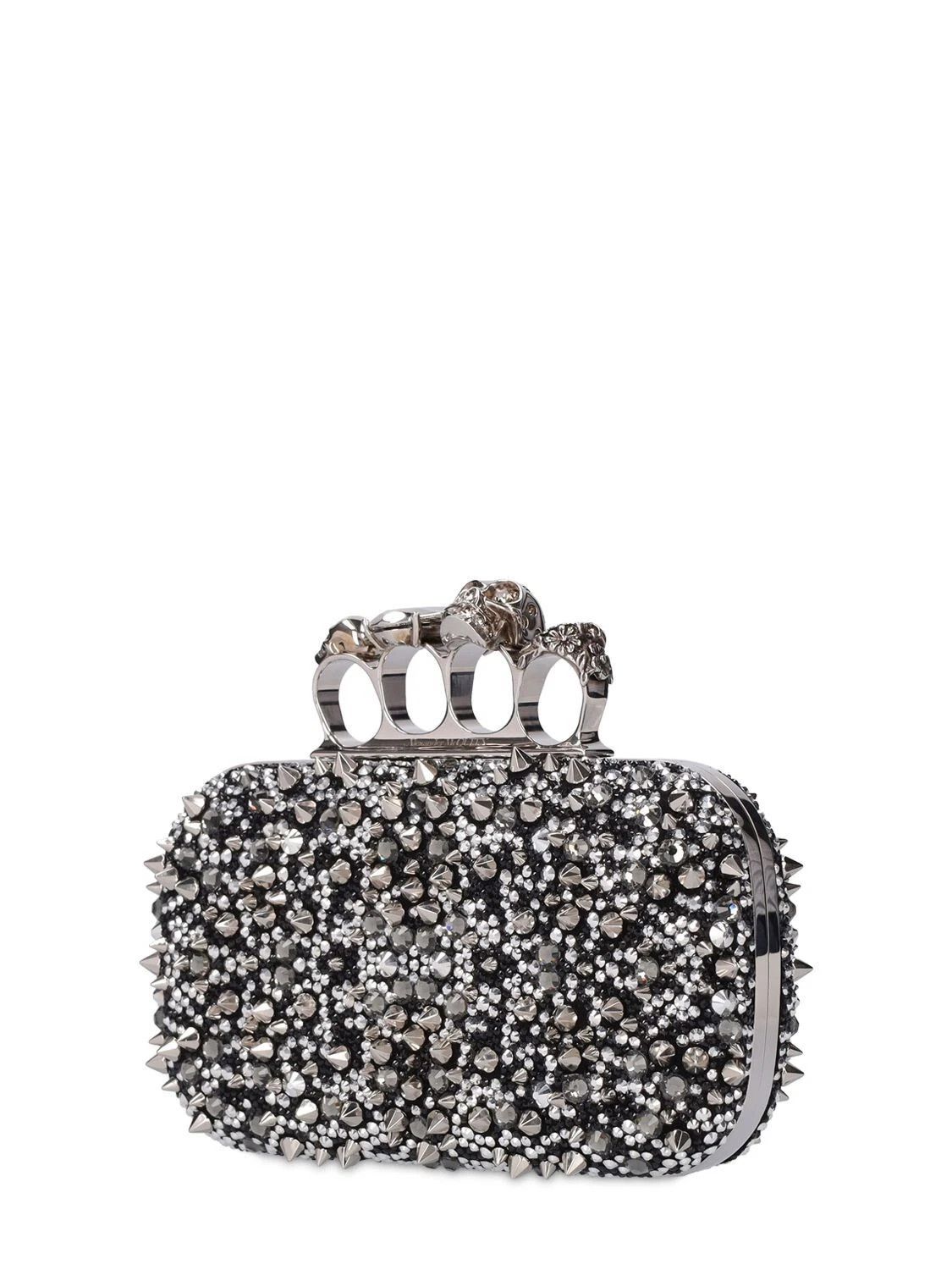 Alexander McQueen ALEXANDER MCQUEEN Black/Silver Knuckle Clutch Chain New Size ONE SIZE - 2 Thumbnail
