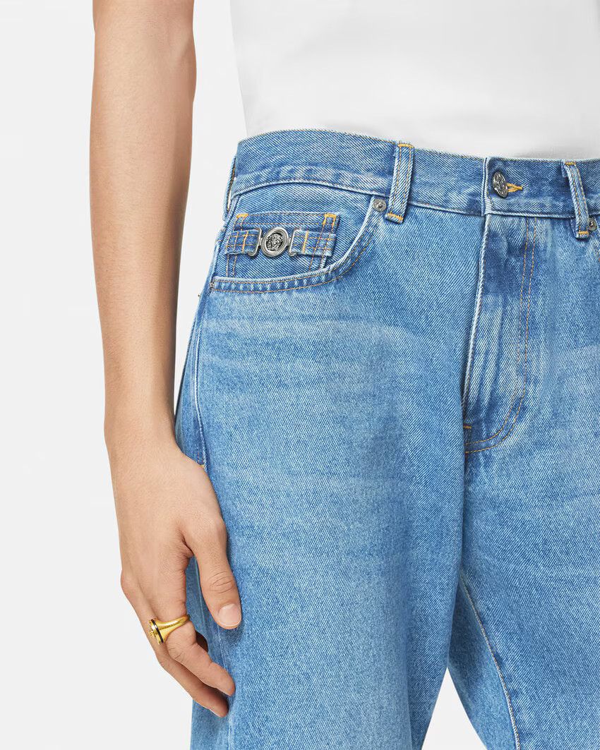 Versace o1s22i1n0125 Medusa Biggie Regular Fit Jeans in Blue Size US 33 - 3 Thumbnail