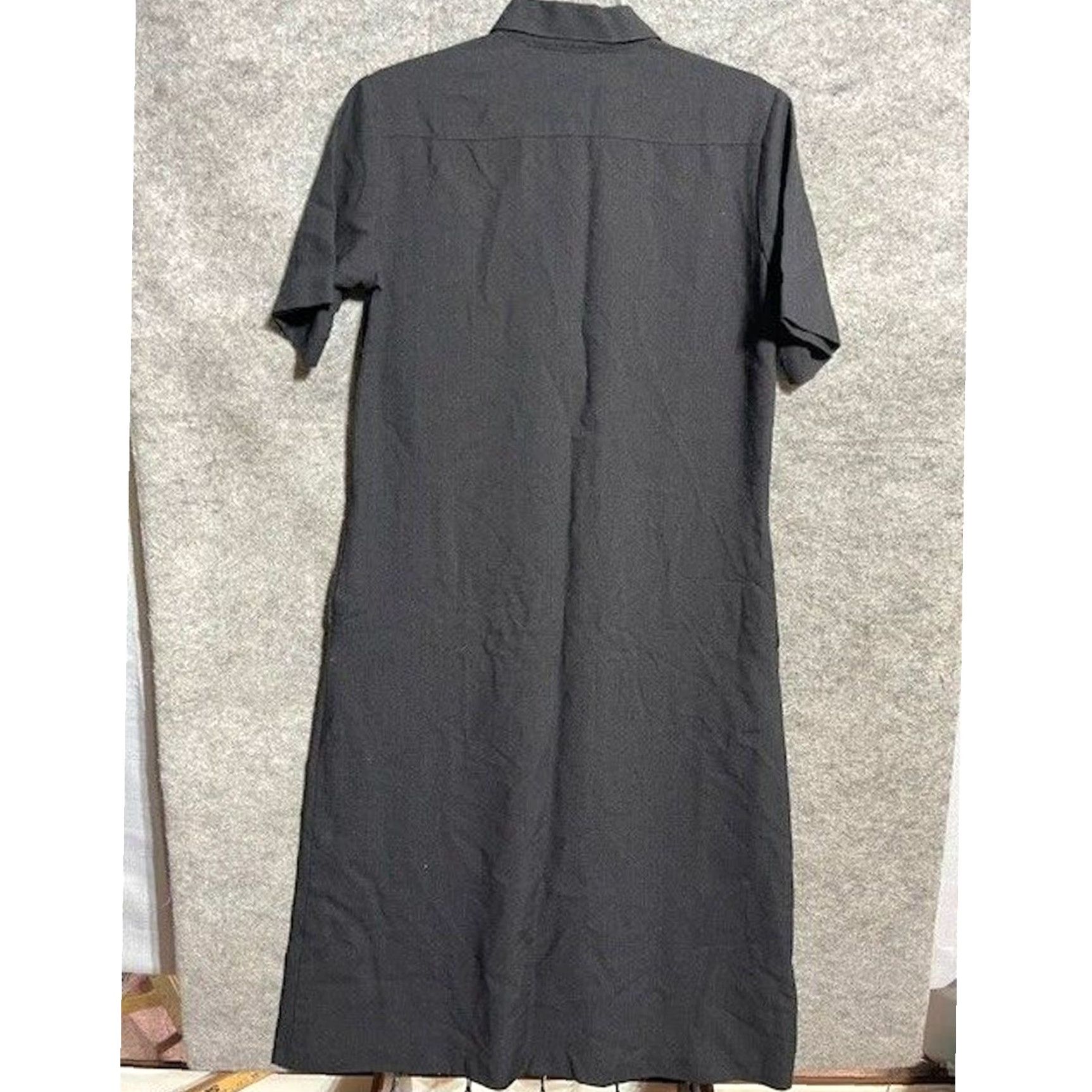 Orvis VINTAGE Orvis Shirt Dress S Black Short Sleeve Button Collared Long Dress 90s Preppy Minimalist Dark Academia Womens Size S / US 4 / IT 40 - 2 Thumbnail