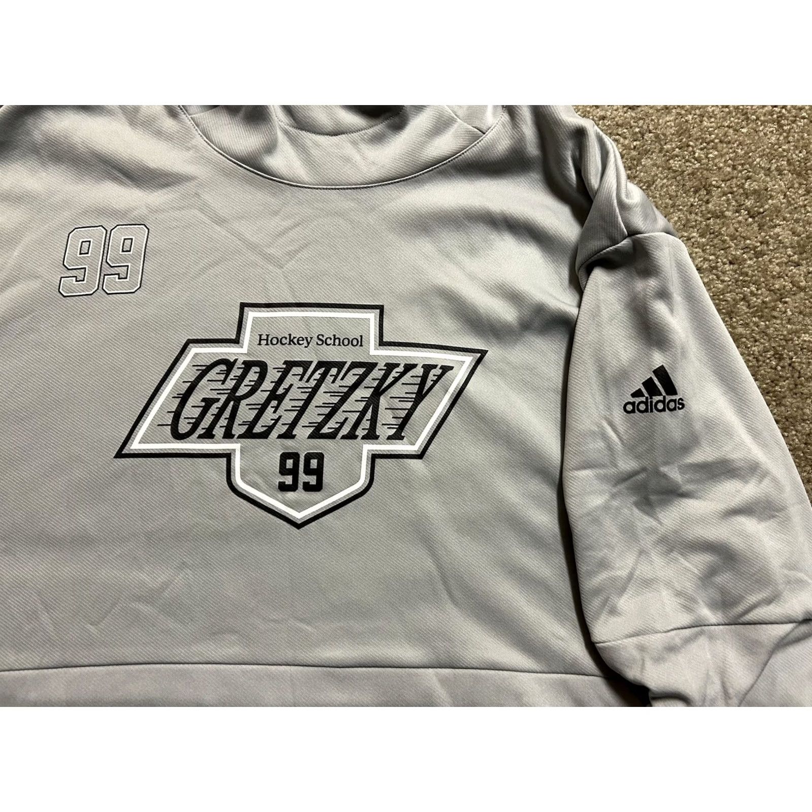 Adidas Gretzky 99 Hockey School Adidas Hoodie Grey 2XL Hoodie Size US XXL / EU 58 / 5 - 3 Thumbnail