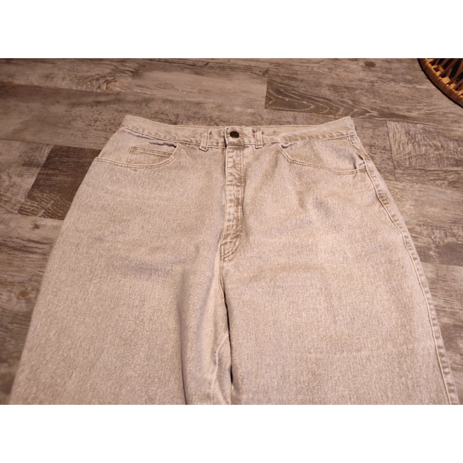 Vintage VINTAGE Venezia Jeans Women's Plus Size 18 Tapered High Rise Denim Mom Jeans US Made Grayish Tan Size 40" / US 18 - 3 Thumbnail