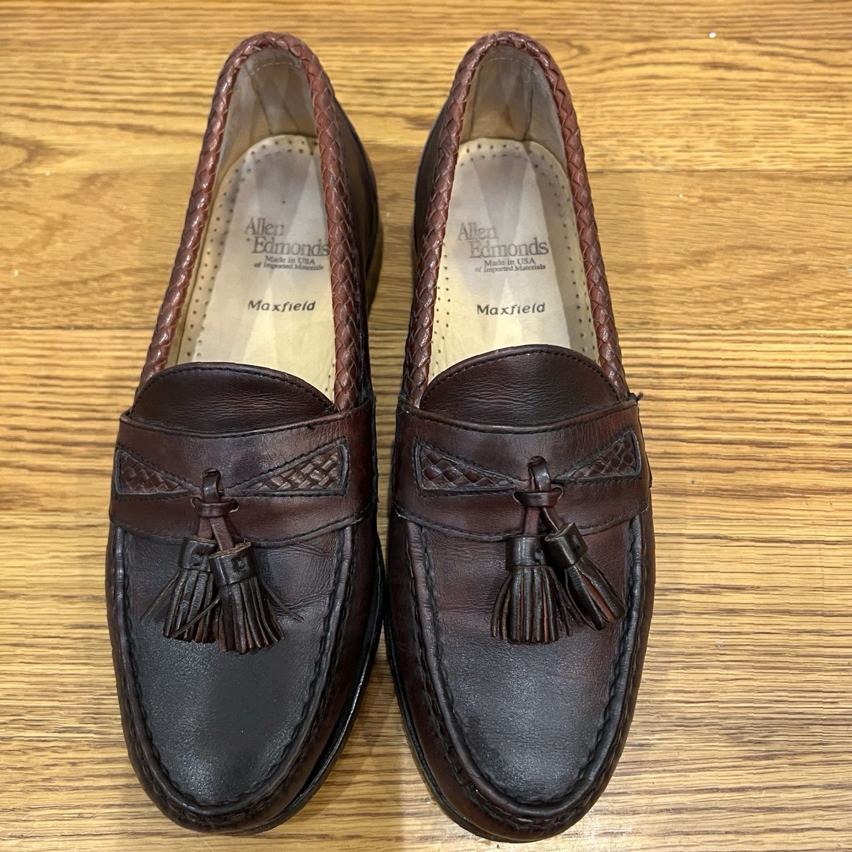 Allen Edmonds Allen Edmonds MAXFIELD Men's Leather Tassel Loafers Size 8D Dark Brown Shoes Size US 8 / EU 41 - 2 Thumbnail