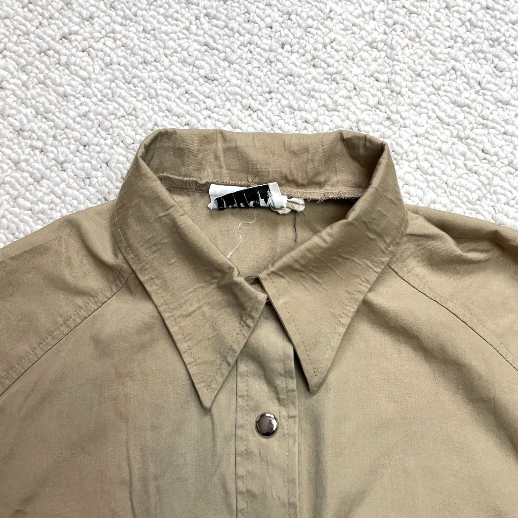 Vintage Devon Button-Down Shirt Mens 18 Brown Khaki Collared Long Sleeve Two Pocket Top Size US XXL / EU 58 / 5 - 2 Thumbnail