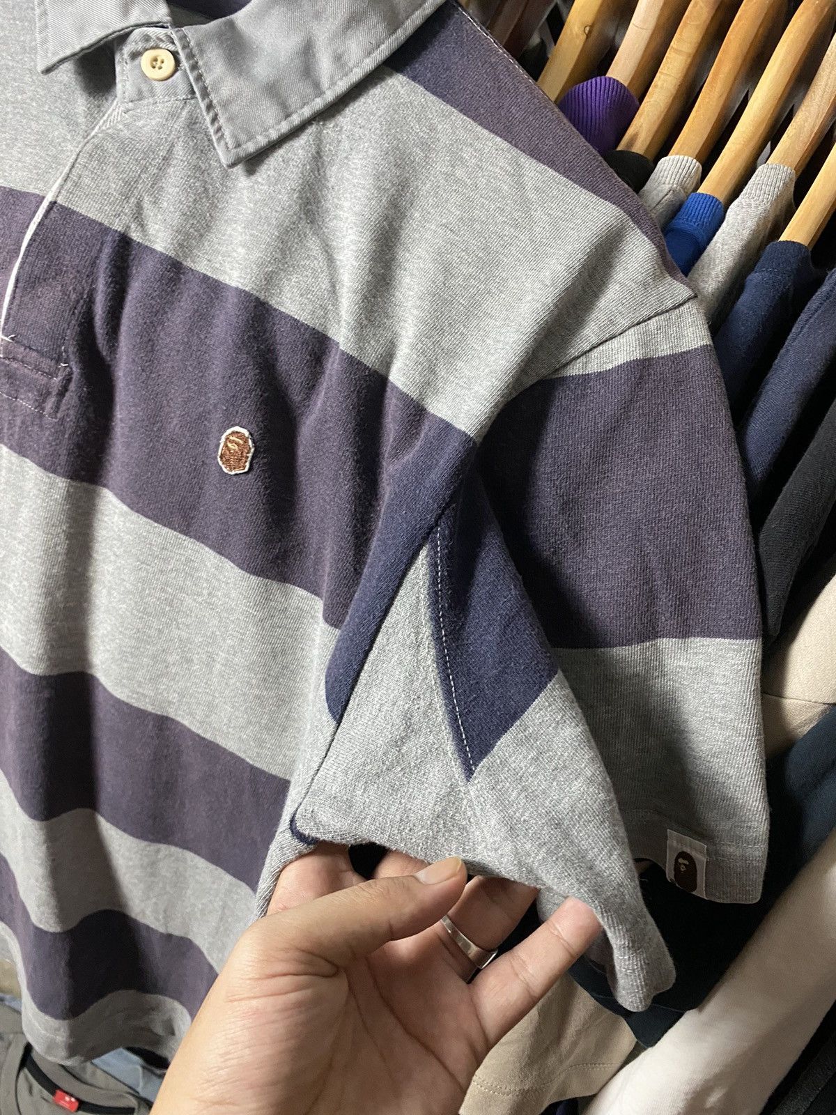 Bape × Vintage OG Vintage 2000 Made With General Rugby Polo Striped Shirts Size US L / EU 52-54 / 3 - 6 Thumbnail