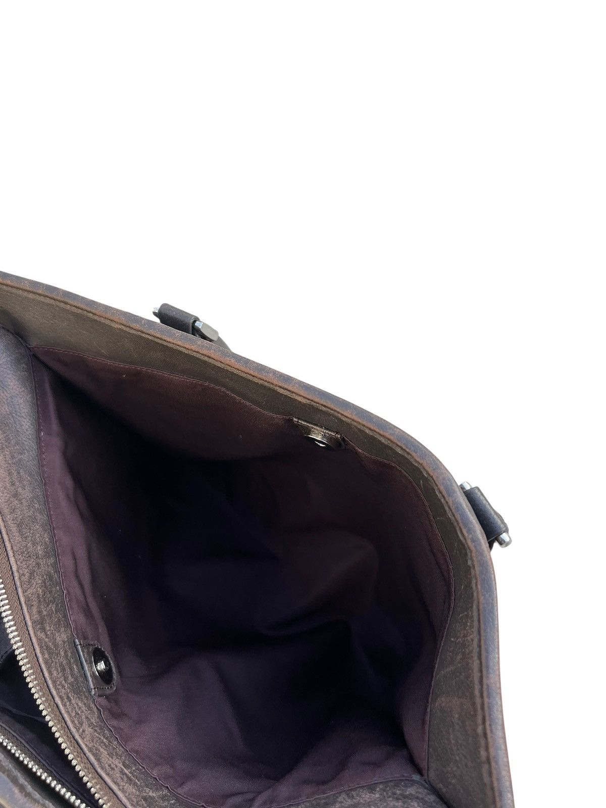 Leather ONLY Japan Distressed Patina Brown Leather Tote Bag Size ONE SIZE - 21 Thumbnail