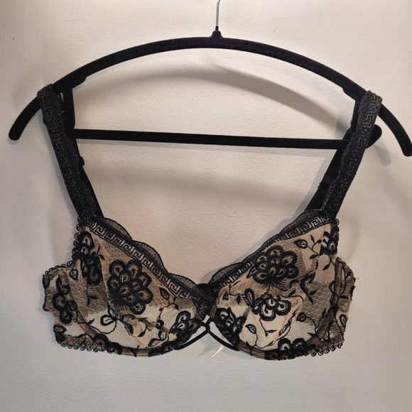 Other Lejaby Unlined Balconette Bra Cream And Black Lace - 36D Size ONE SIZE - 1 Thumbnail
