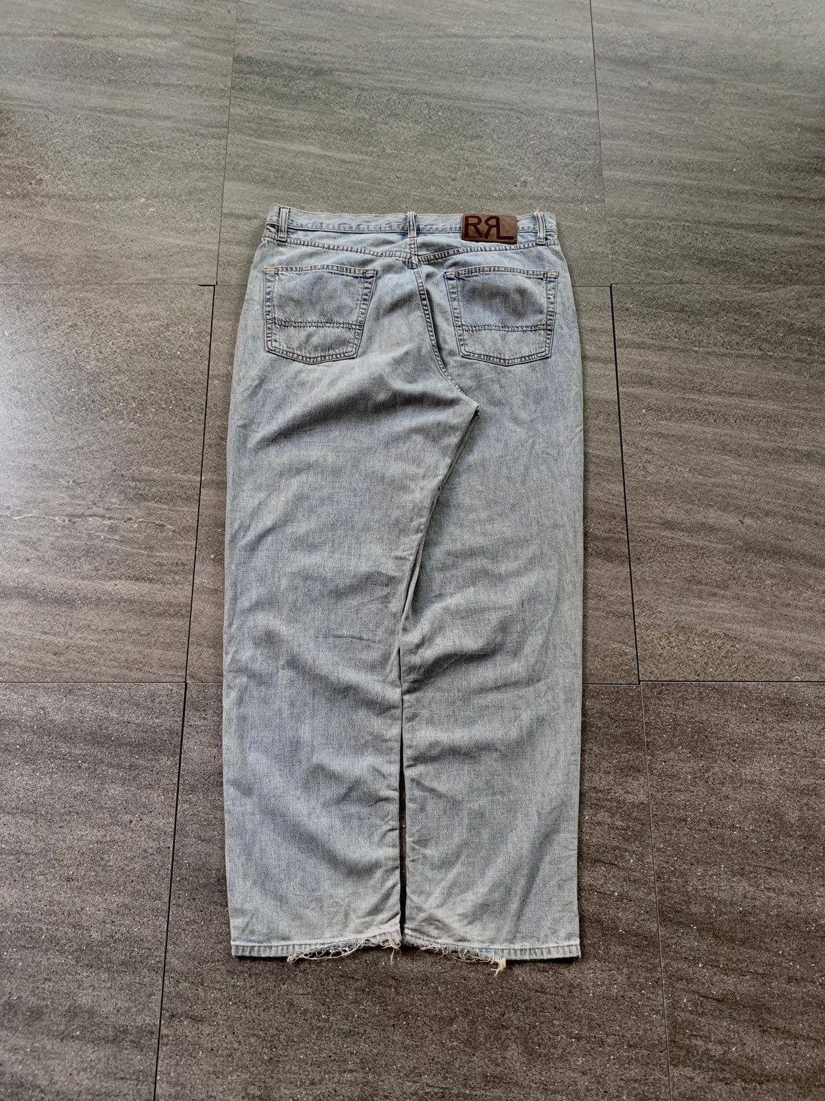 RRL Ralph Lauren FREE TAX! RRL Distressed Wash Denim Jeans Size US 34 / EU 50 - 6 Thumbnail