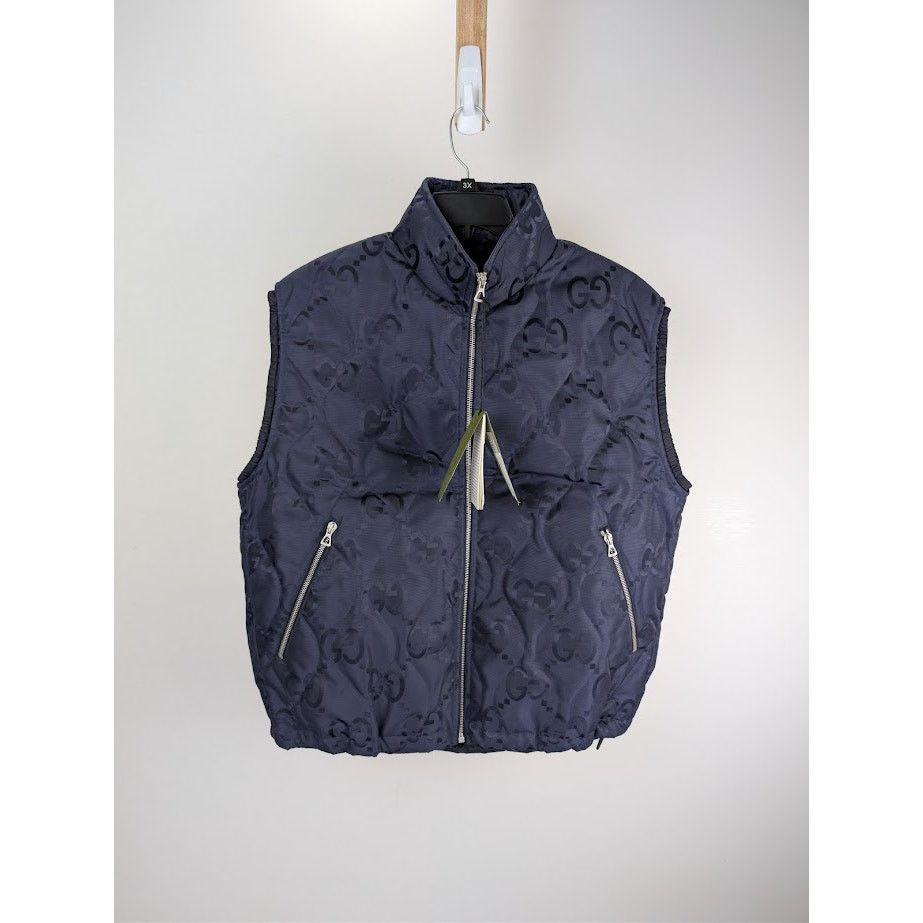 Gucci o1rshd1 Nylon Canvas GG Jumbo Gilet in Navy Size US M / EU 48-50 / 2 - 1 Thumbnail