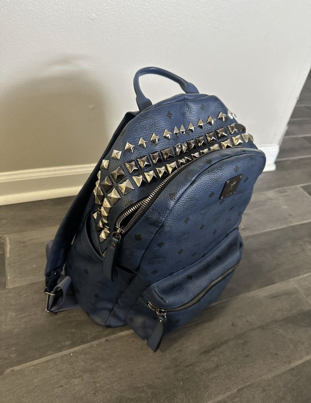 MCM Blue mcm studded full size backpack Size ONE SIZE - 2 Thumbnail