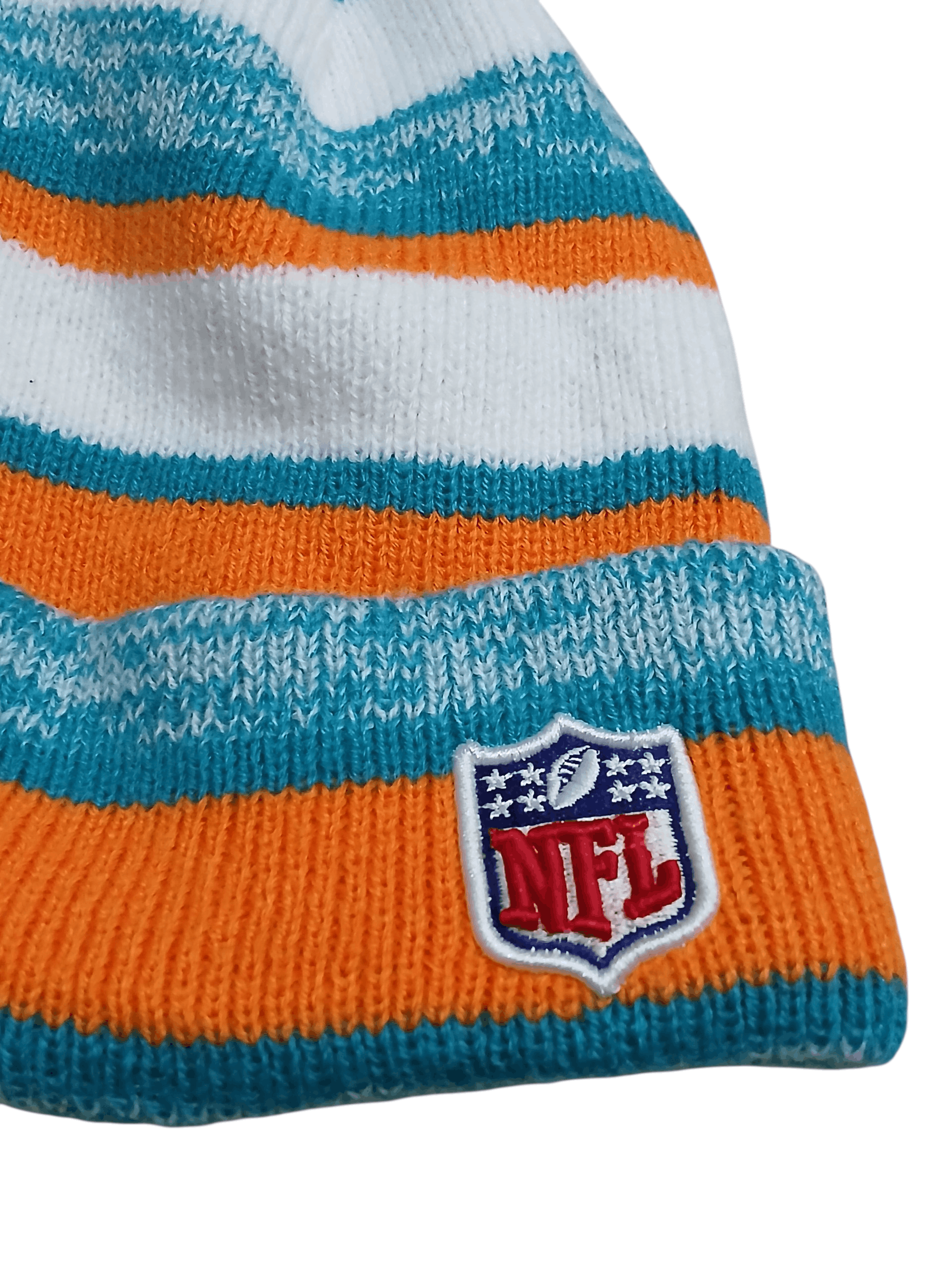 NFL MIAMI DOLPHINS NEW ERA KNIT POM HAT BEANIE RARE NFL Size ONE SIZE - 4 Thumbnail
