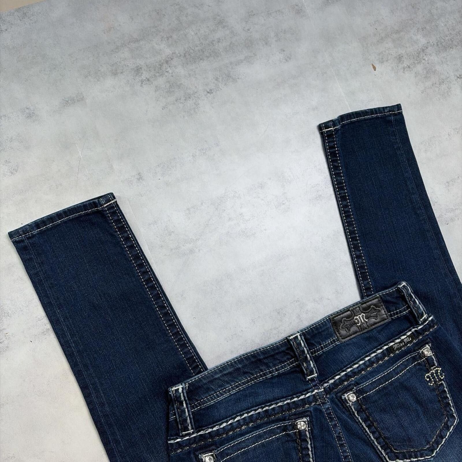Other Y2K Dark Wash Miss Me Grunge Gothic Skinny Denim Jeans Size 30" / US 8 / IT 44 - 4 Thumbnail