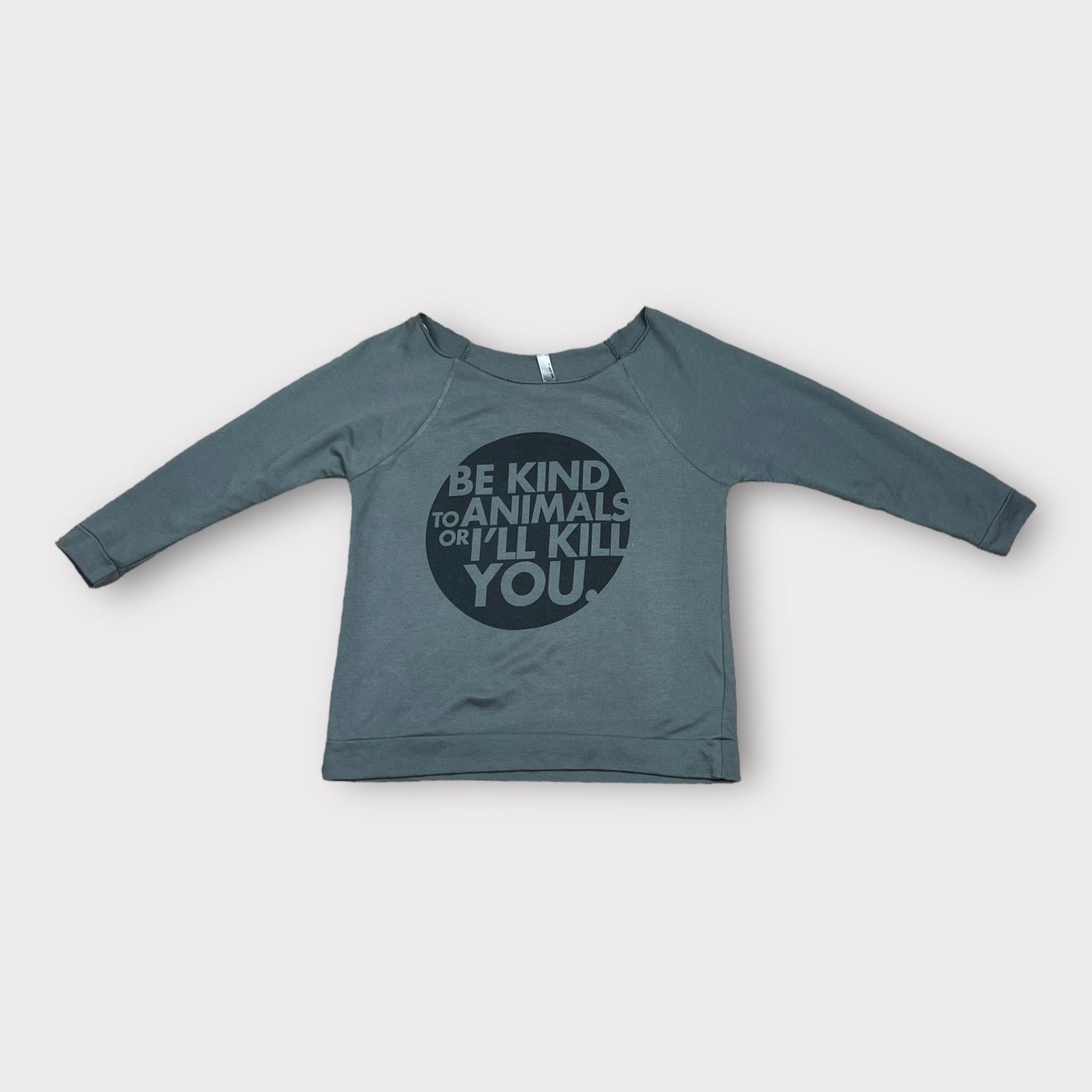 Next Level Next Level | "Be Kind to Animals..." Sweatshirt | Medium Size M / US 6-8 / IT 42-44 - 2 Thumbnail