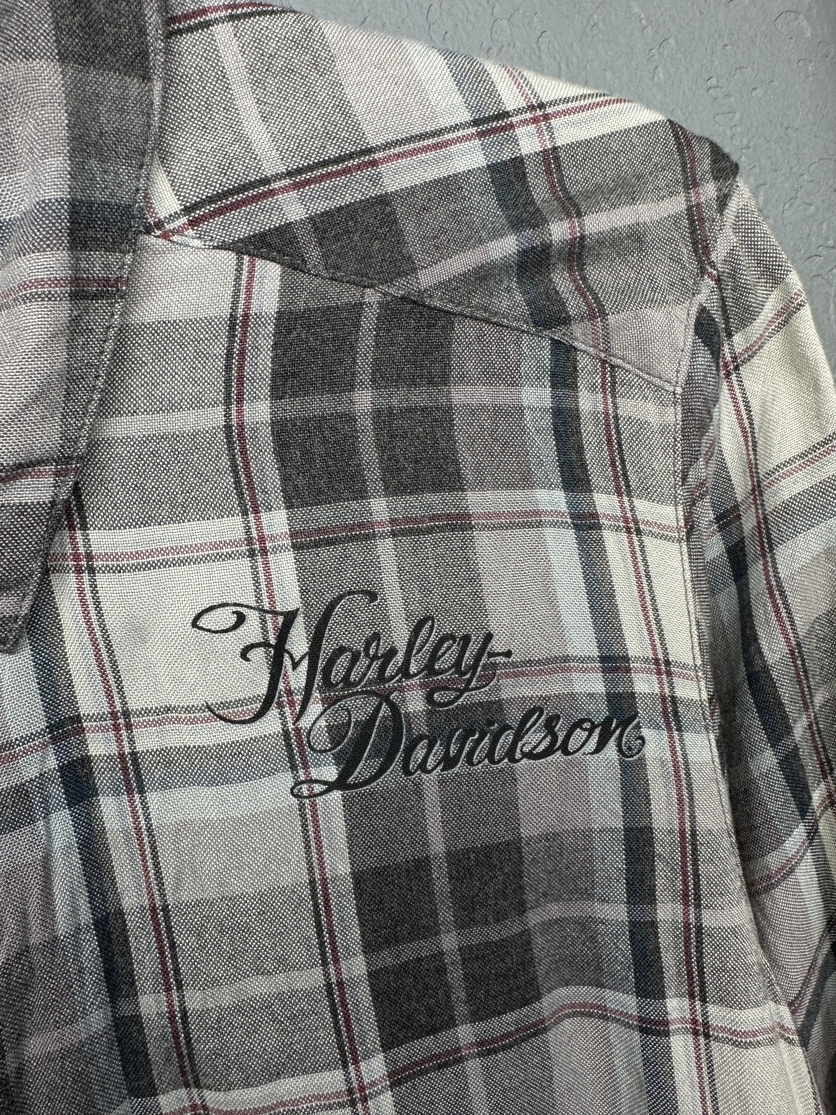 Harley Davidson Harley Davidson Womens Plaid Shirt Size L / US 10 / IT 46 - 3 Thumbnail