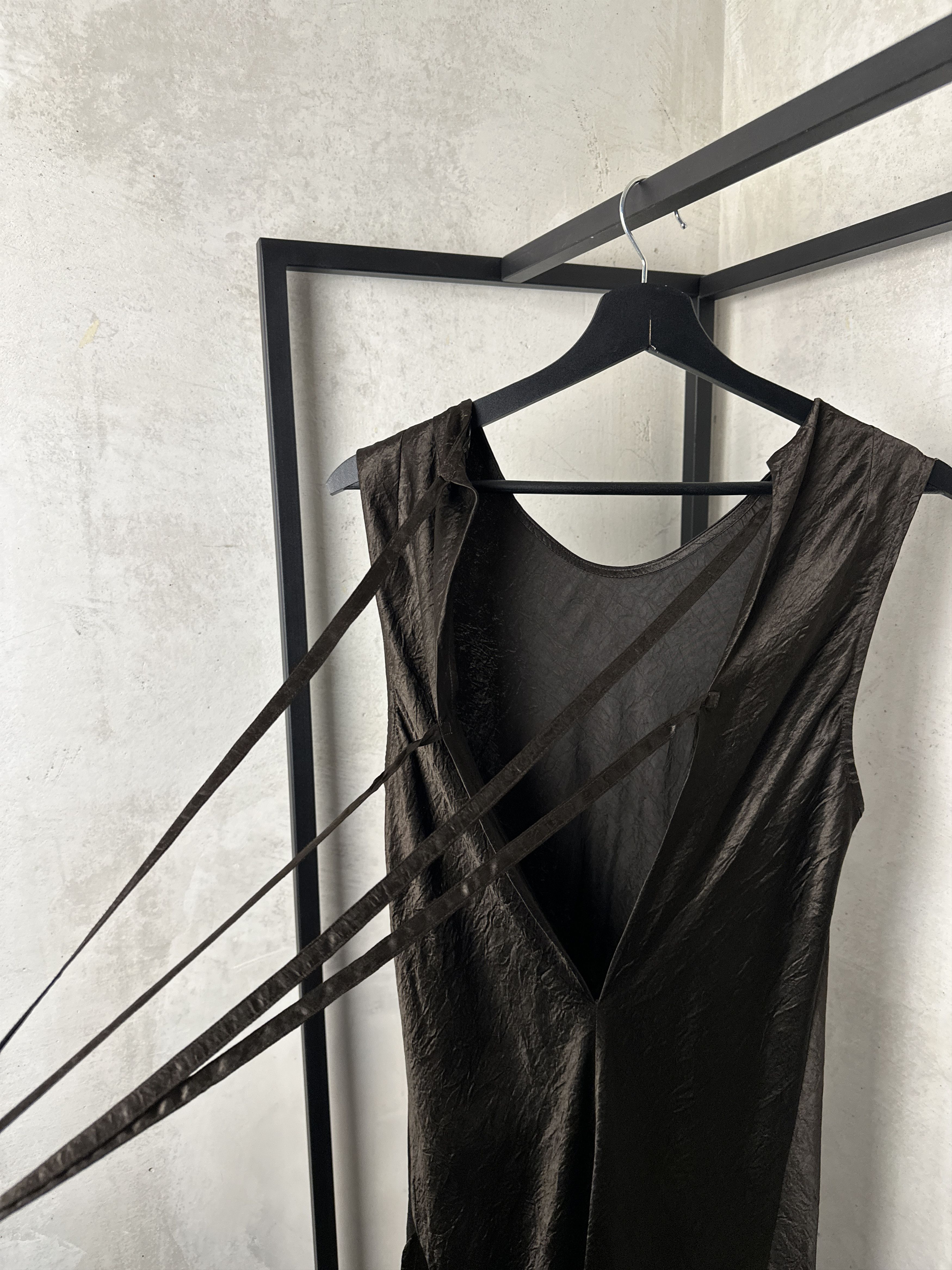 Ann Demeulemeester ANN DEMEULEMEESTER Lambeth Bias Asymmetrical Dress in Cigar Size S / US 4 / IT 40 - 12 Thumbnail