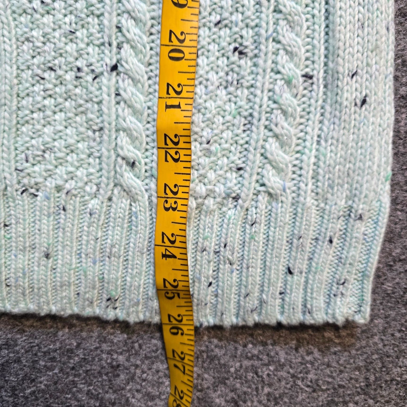 Talbots Talbots Sweater Women Large Green Speckled Cable Knit Sleeve Casual Top Basic Shirt Pullover Knit Turtleneck Long Sleeve Regular Size L / US 10 / IT 46 - 7 Thumbnail