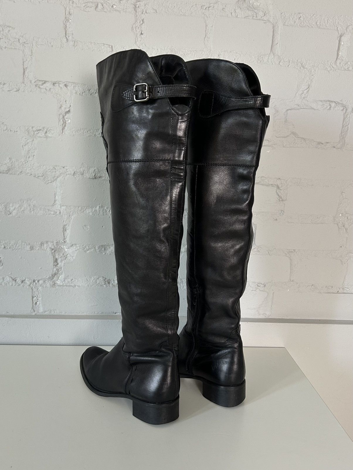 Vintage Vintage knee-high leather biker boots Size US 6 / IT 36 - 3 Thumbnail