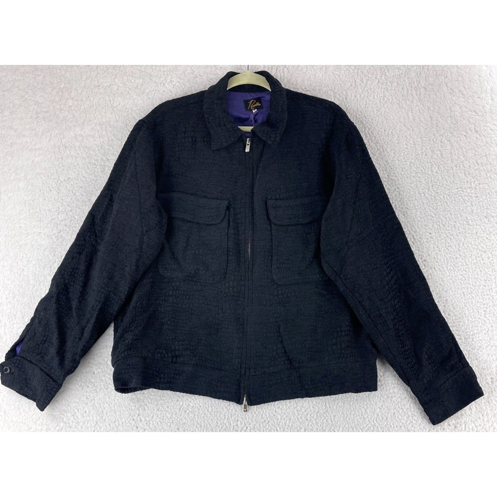 Needles Needles Sports Jacket Mens Medium Black Animal Jaquard Full Zip Long Sleeve Size US M / EU 48-50 / 2 - 2 Thumbnail