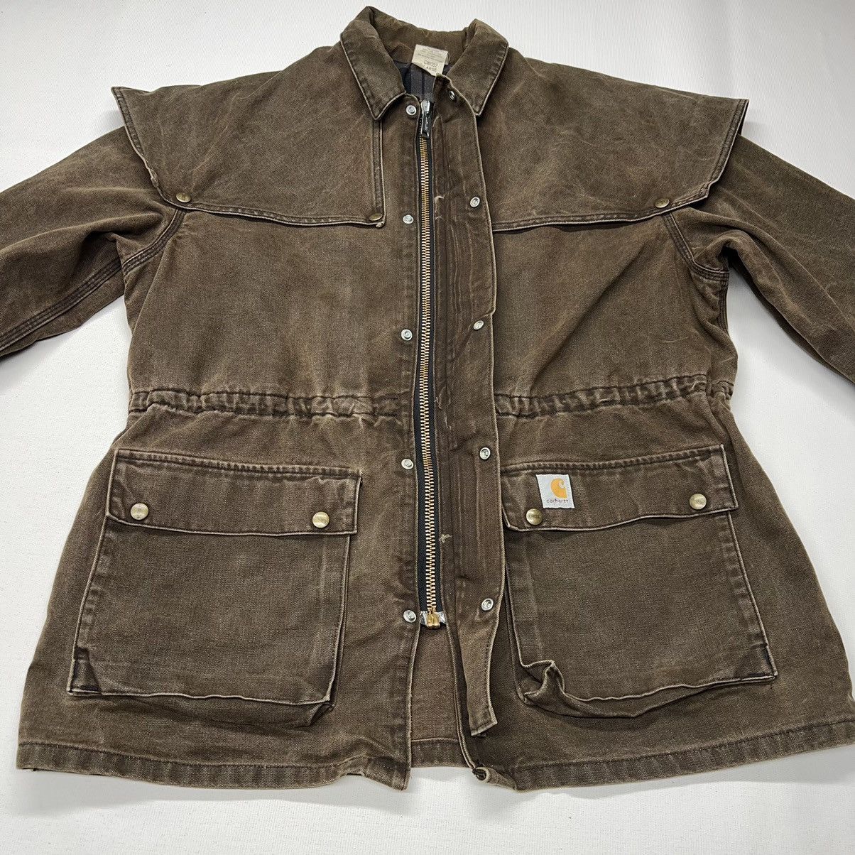 Carhartt × Vintage Carhartt Jacket Brown Duster Chore Barn Coat Canvas Full Zip Size US L / EU 52-54 / 3 - 11 Thumbnail