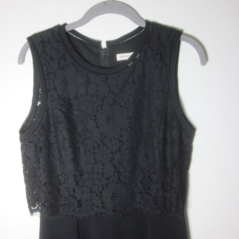Rebecca Taylor Rebecca Taylor Womens Size 4 Black Sheath Dress with Lace Ov Size S / US 4 / IT 40 - 9 Thumbnail