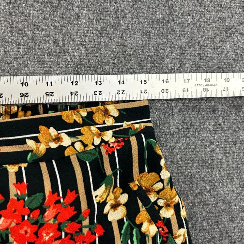 Zara Zara Pants Womens Large Floral Ankle Pull On Bloomer Striped Size 30" / US 8 / IT 44 - 4 Thumbnail