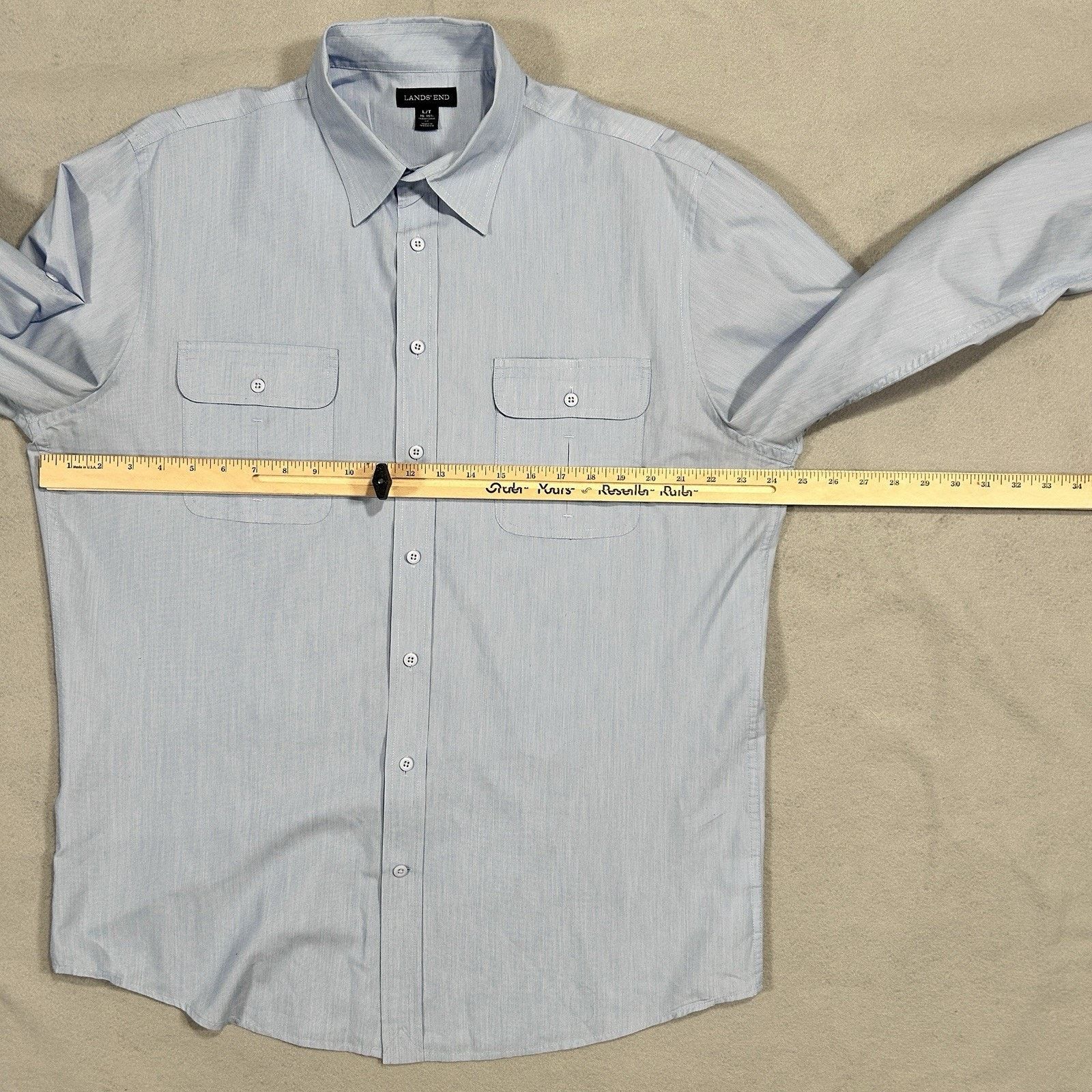 Lands' End Land's End Traditional Fit Men Large Double Chest Pockets Size US L / EU 52-54 / 3 - 6 Thumbnail