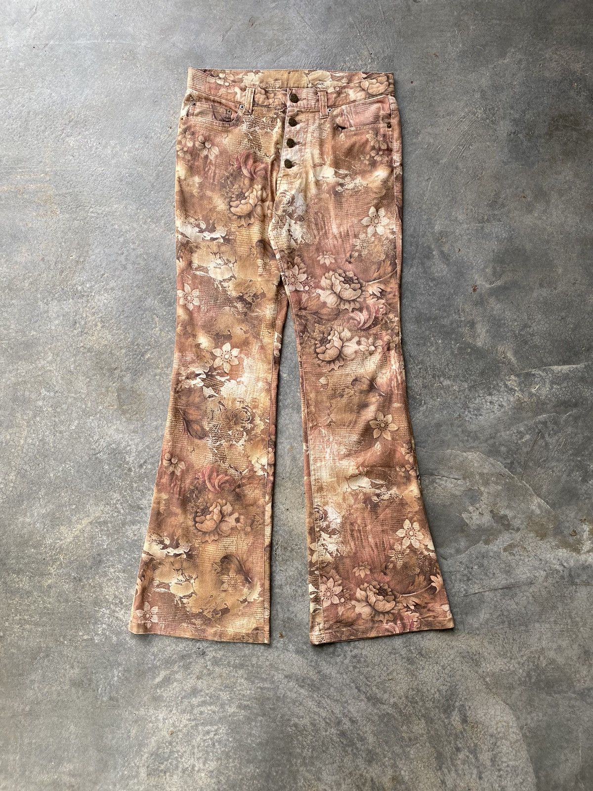 Tornado Mart Vtg Tornado Mart Floral Flare Pants Size US 32 / EU 48 - 2 Thumbnail