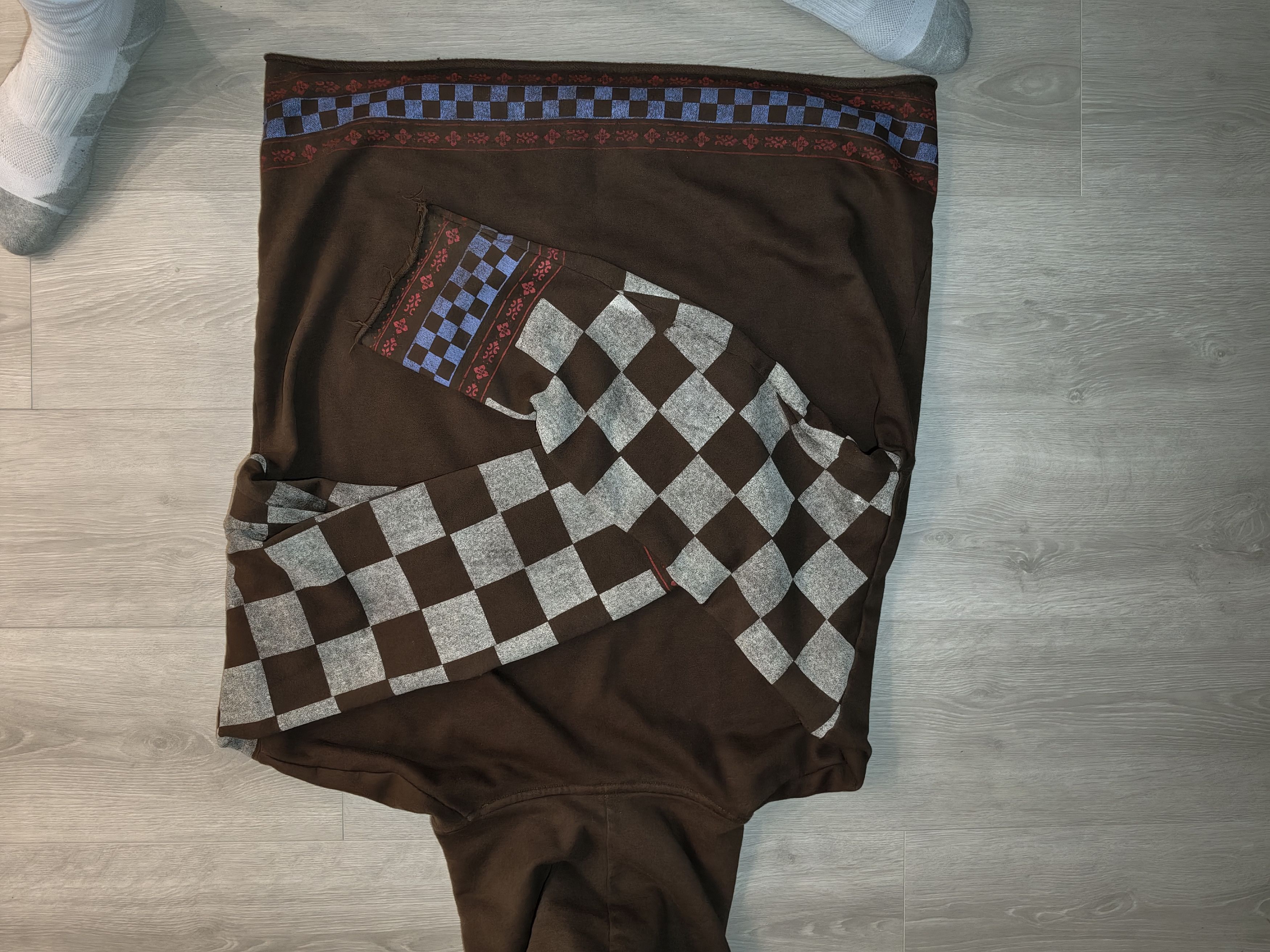 Profound Aesthetic Profound Check Sleeve Hoodie In Brown Size US L / EU 52-54 / 3 - 8 Thumbnail