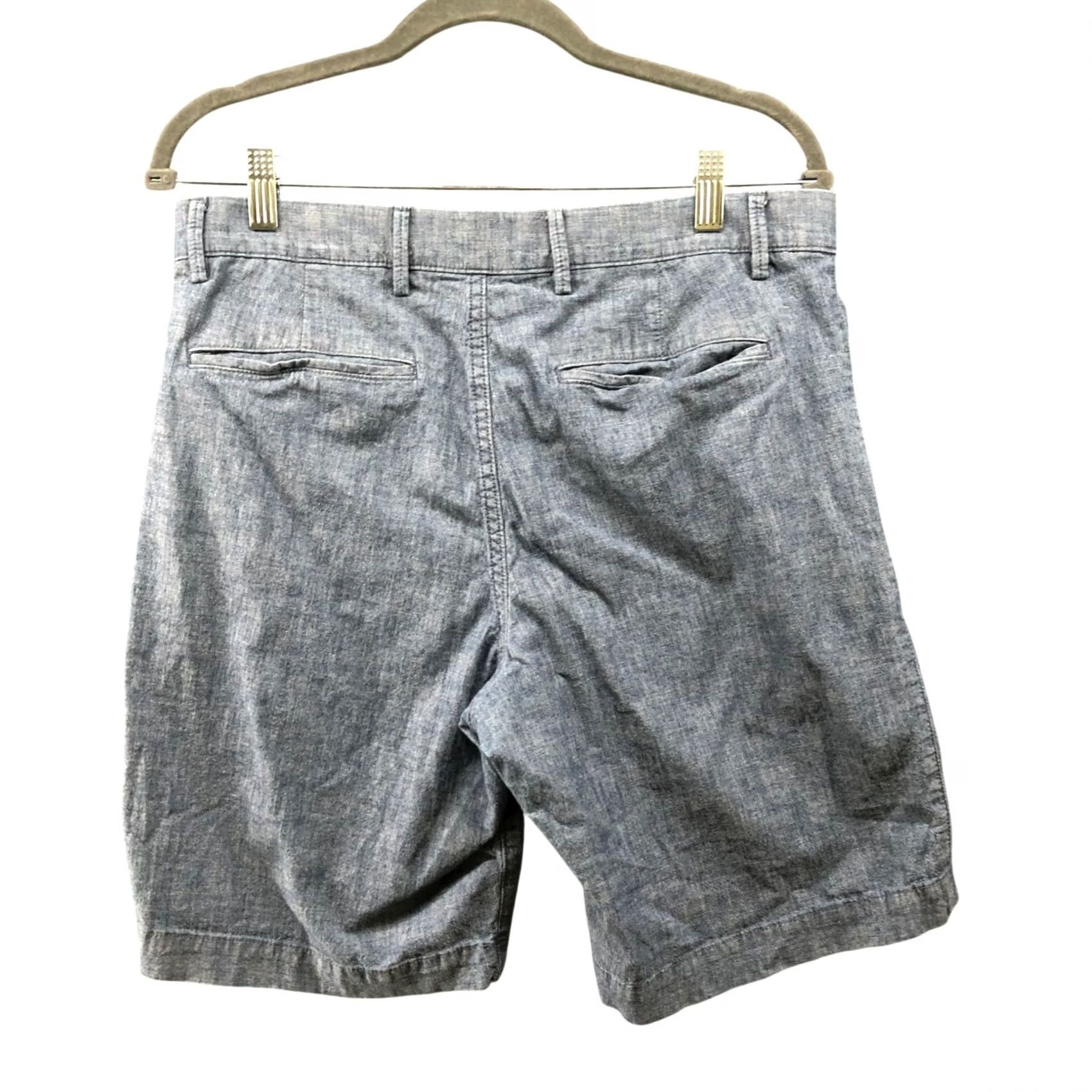 Gap Gap 10'' Chambray Chino Shorts Mens 32 Blue Lightweight Cotton Flat Front Side Zip Pockets Casual 10 in Inseam Regular Sizing Mens Size US 32 / EU 48 - 2 Thumbnail