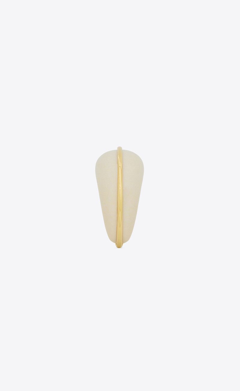 Saint Laurent Paris o1bcso1str0226 Size:L/Dome Cuff Bracelet in Beige Size ONE SIZE - 3 Thumbnail