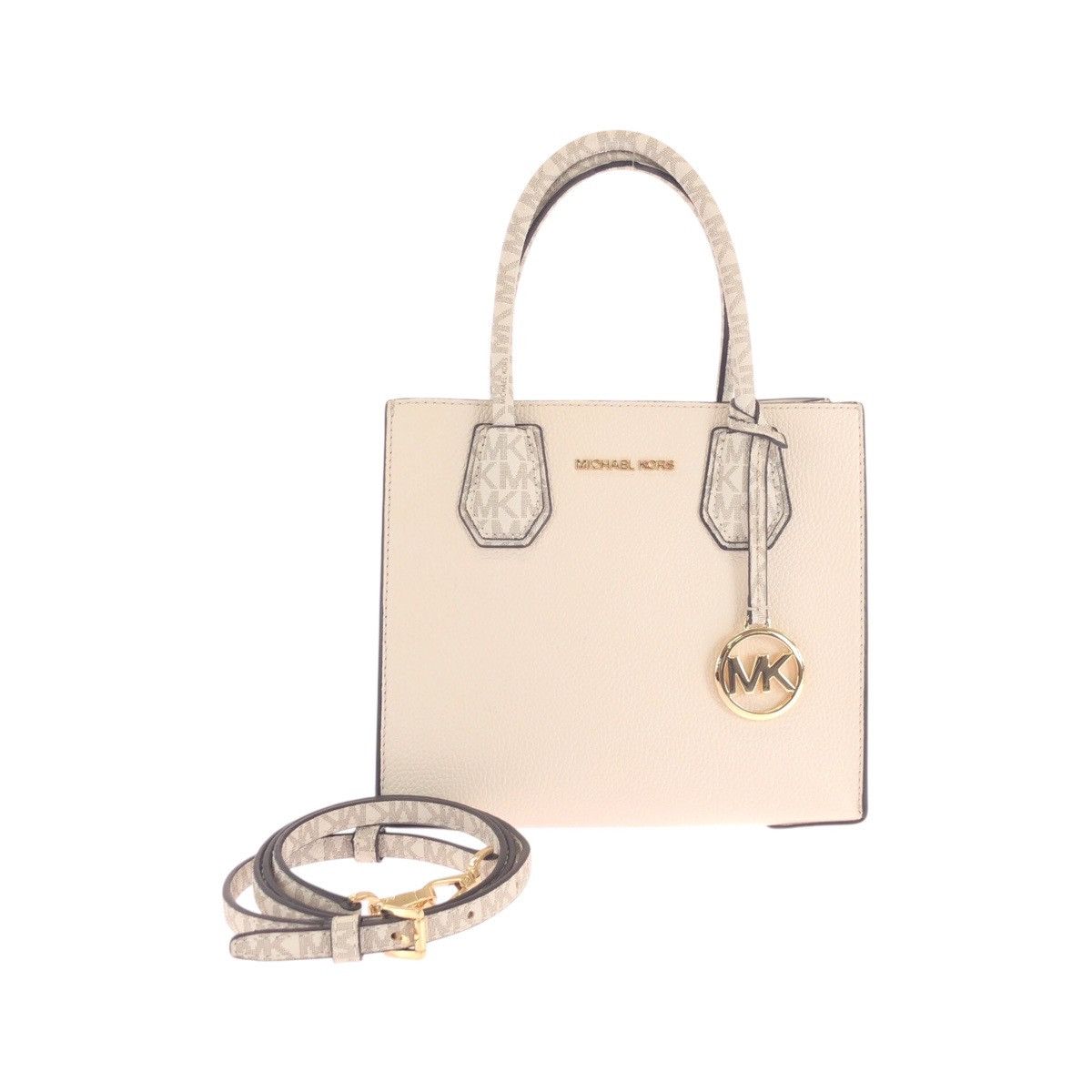 Michael Kors Michael Kors Leather 2Way Bag Leather Shoulder Bag in Beige, Women's