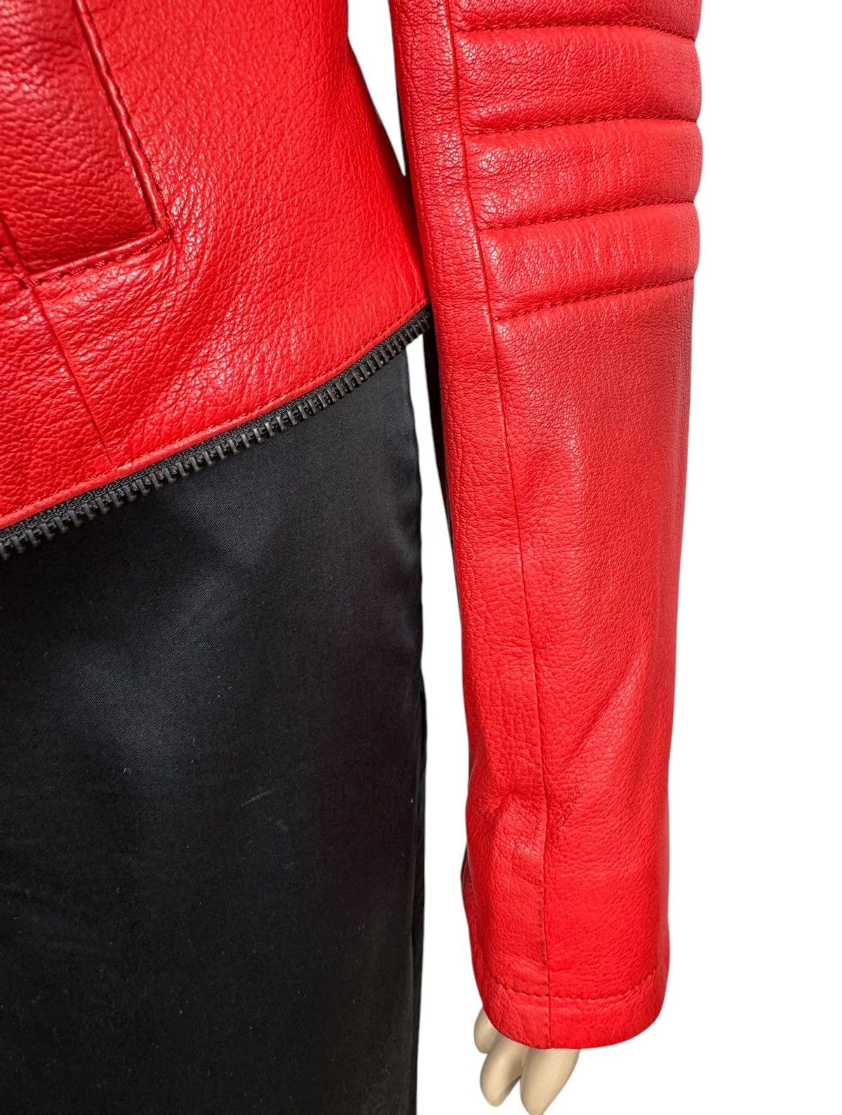 Designer Punto Genuine Leather Biker Jacket Italy size US10 IT46 Size L / US 10 / IT 46 - 5 Thumbnail