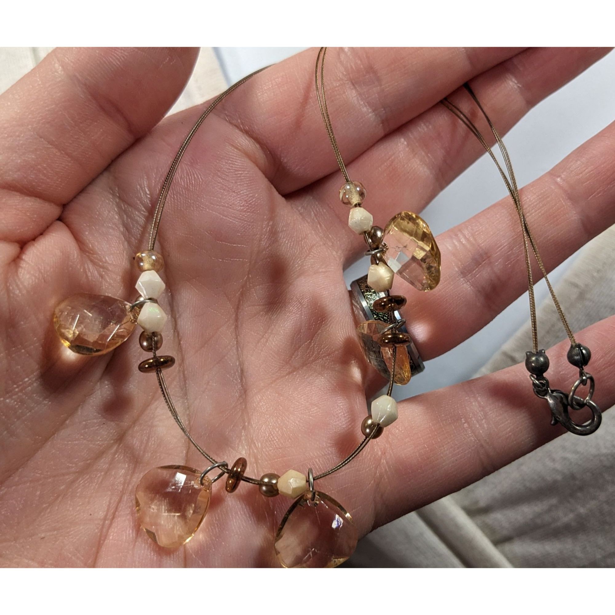 Other Neutral Glam Faceted Gemmed Beaded Necklace Size ONE SIZE - 3 Thumbnail