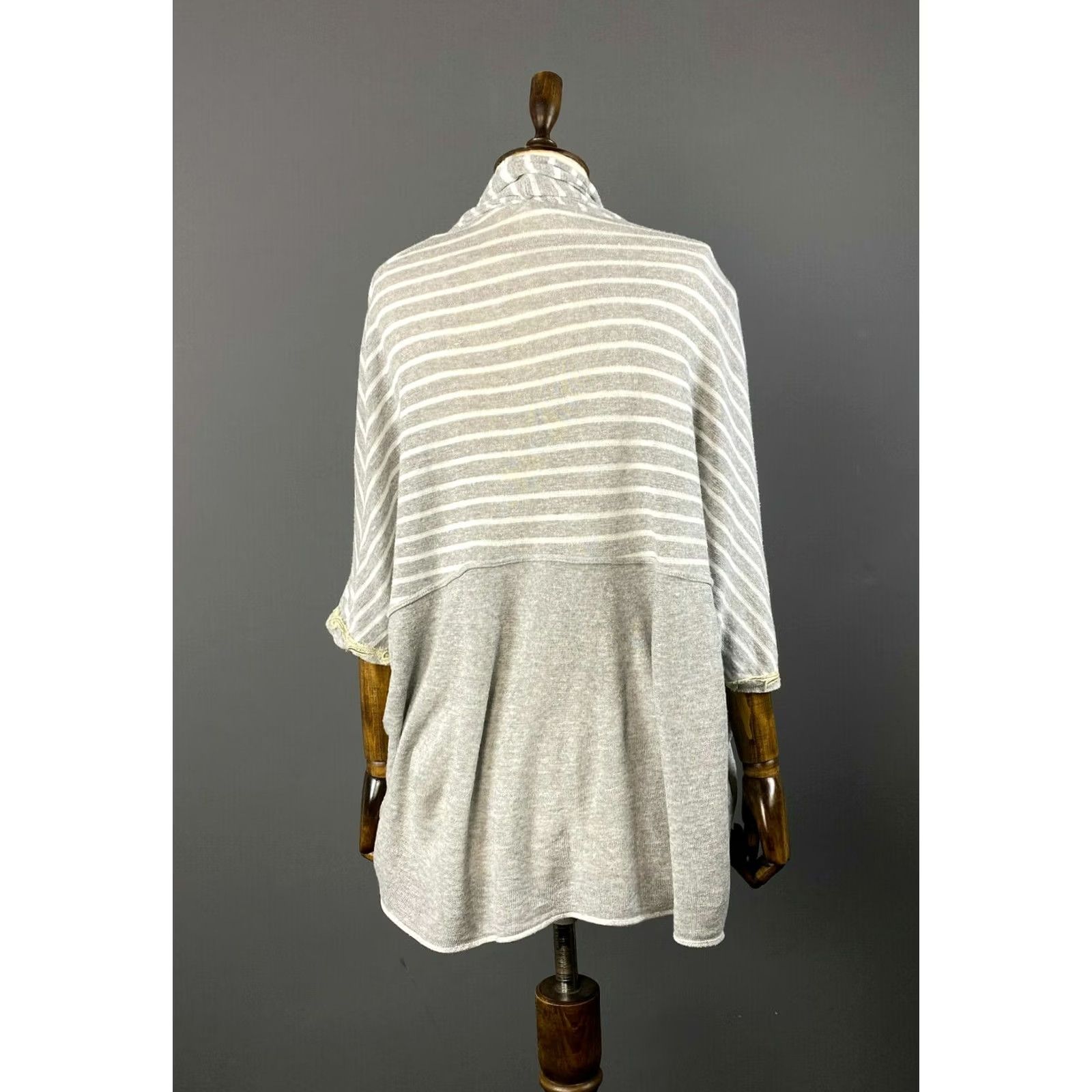 Vintage Elisa Cavaletti Sono Italiano Cardigan XS Womens Gray Open Front Cotton Blend Knit Sweater Size XS / US 0-2 / IT 36-38 - 5 Thumbnail