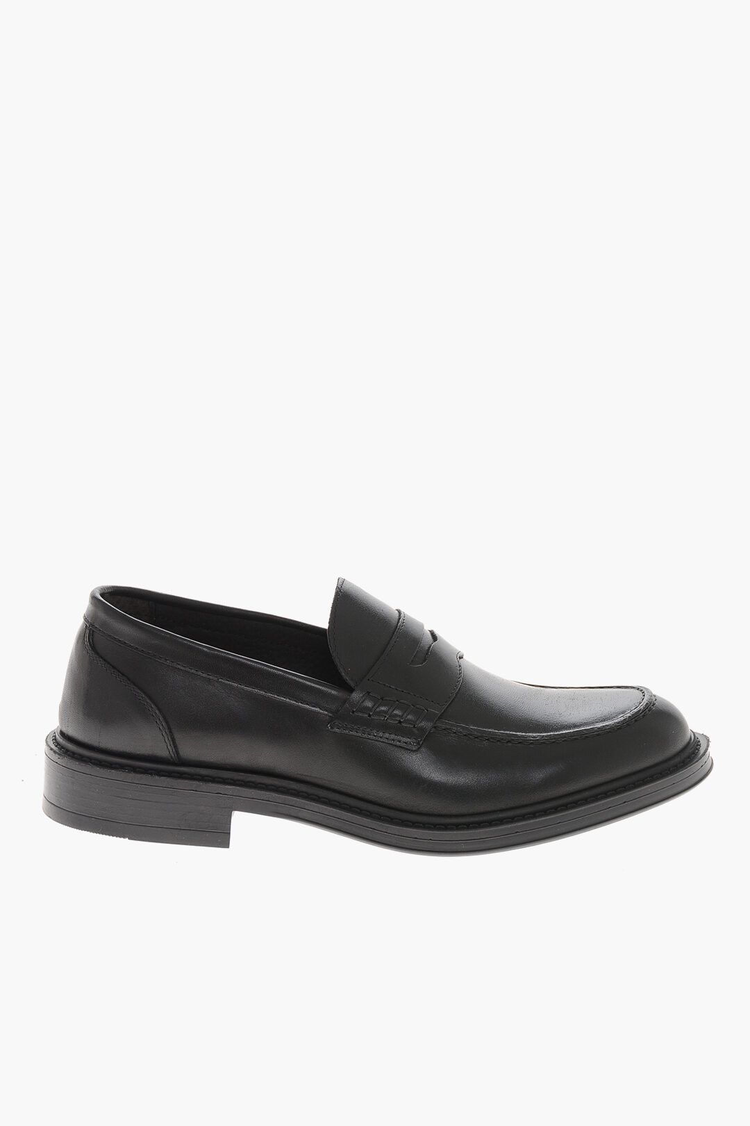 Testoni og1mm0226 Brushed Leather Penny Loafers in Black Size US 8 / EU 41 - 1 Thumbnail