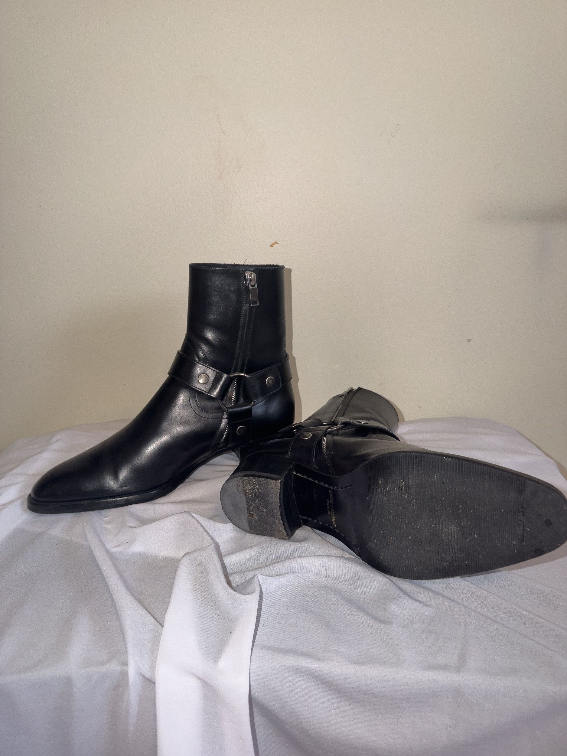Saint Laurent Paris WYATT HARNESS BOOTS IN SMOOTH LEATHER Size US 7 / EU 40 - 7 Thumbnail