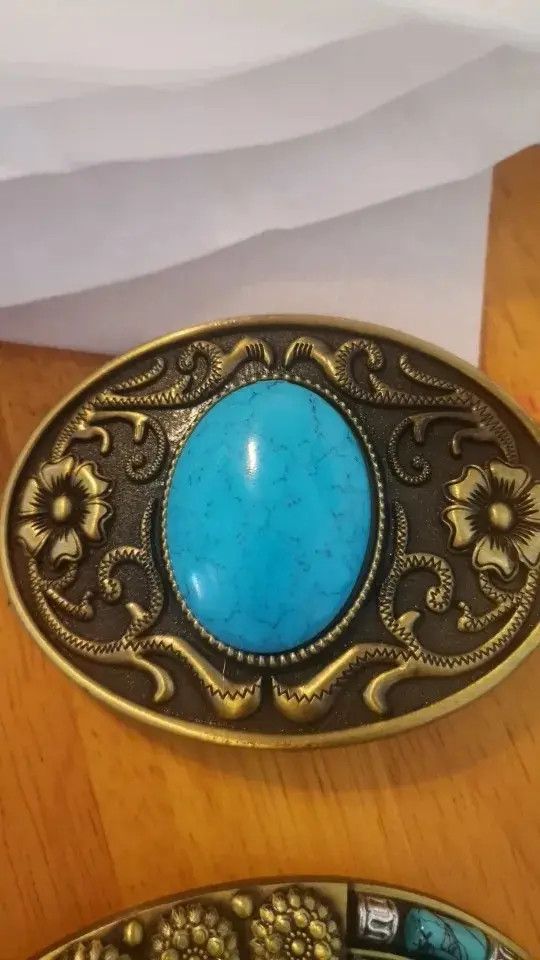 Cowboy Equipment Takako x Yuki Oval Turquoise Stone belt buckle Size ONE SIZE - 8 Thumbnail